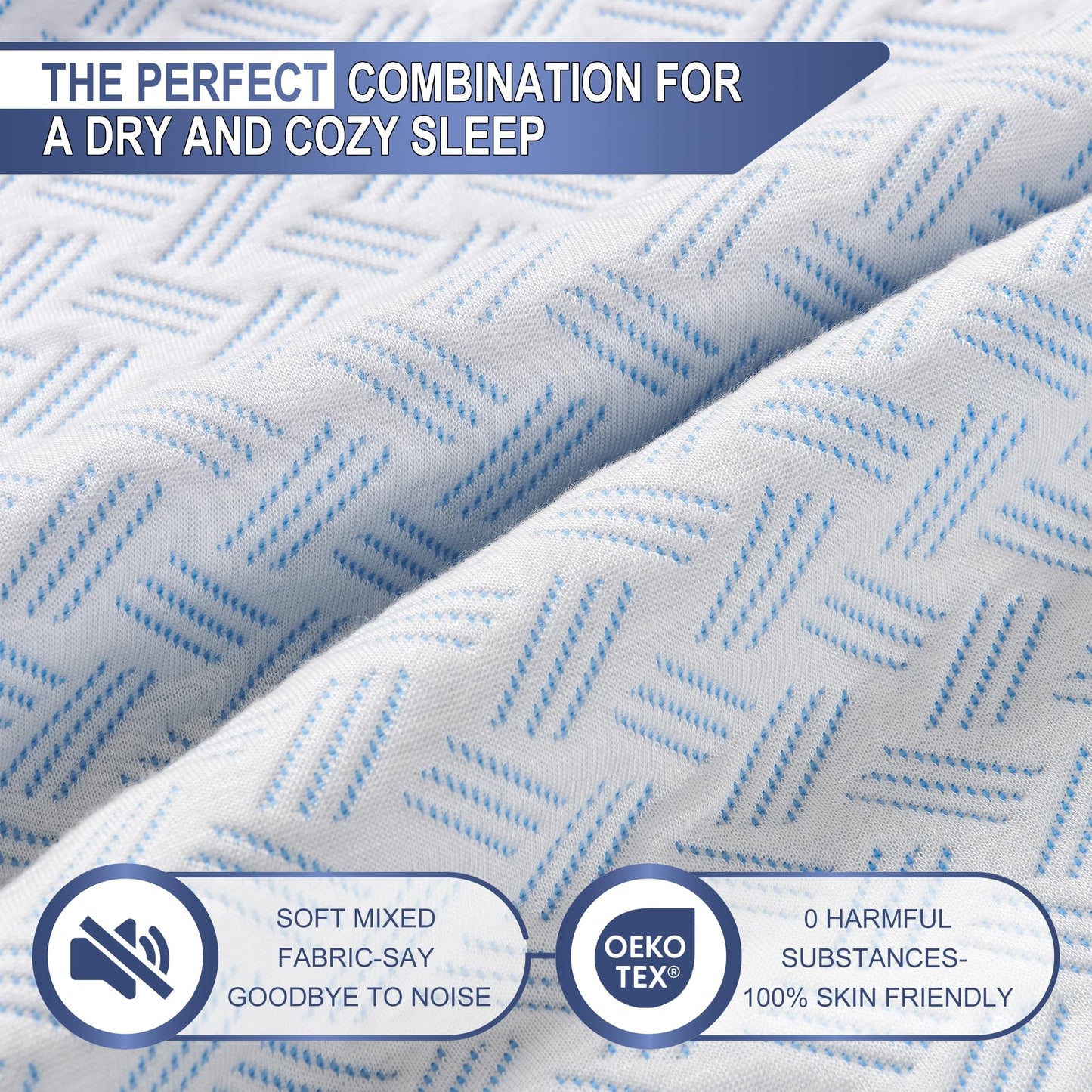 ACCURATEX Bamboo Mattress Protector Queen Size-100% Waterproof Breathable&Cooling 3D Air Fabric Mattress Cover -Washable Soft Smooth Noiseless Mattress Pad Cover,16'' Fitted Deep Pocket(60''×80'')