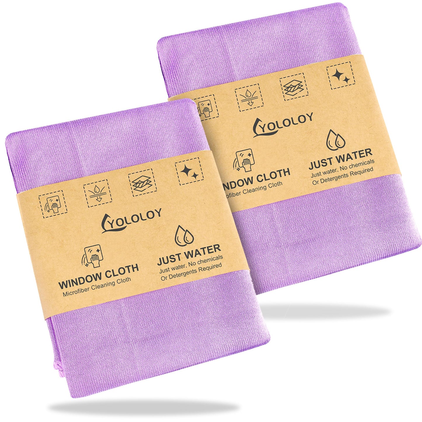 Window Cleaning Cloth 2 Pack - Purple: Streak-Free with Just Water. This Purple Window Cloth Cleans Smooth Surfaces, Allowing You to Clean Windows Without Leaving Streaks. Microfibre Window Cloth.