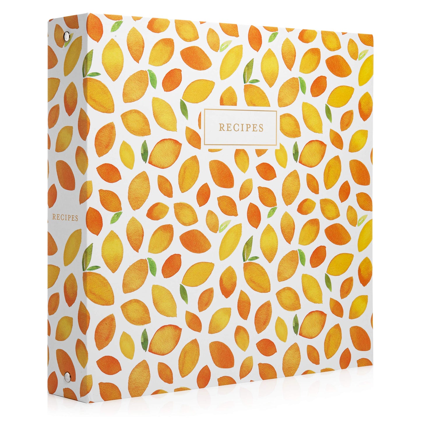 Jot & Mark 8.5" x 11" Sturdy 3 Ring Recipe Binder with Spill-Proof Clear Binder Sleeves Sheet Protector, 30 Dual-Sided Recipe Card Pages for Written & Printed Recipes, Tabbed Dividers, Lemon Twist