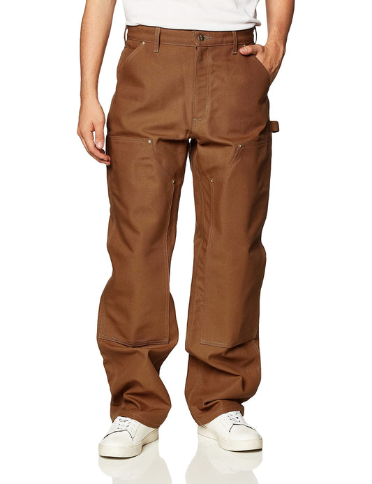 Carhartt Men's Big & Tall Firm Duck Double Front Work Dungaree, Carhartt Brown, 38W x 34L