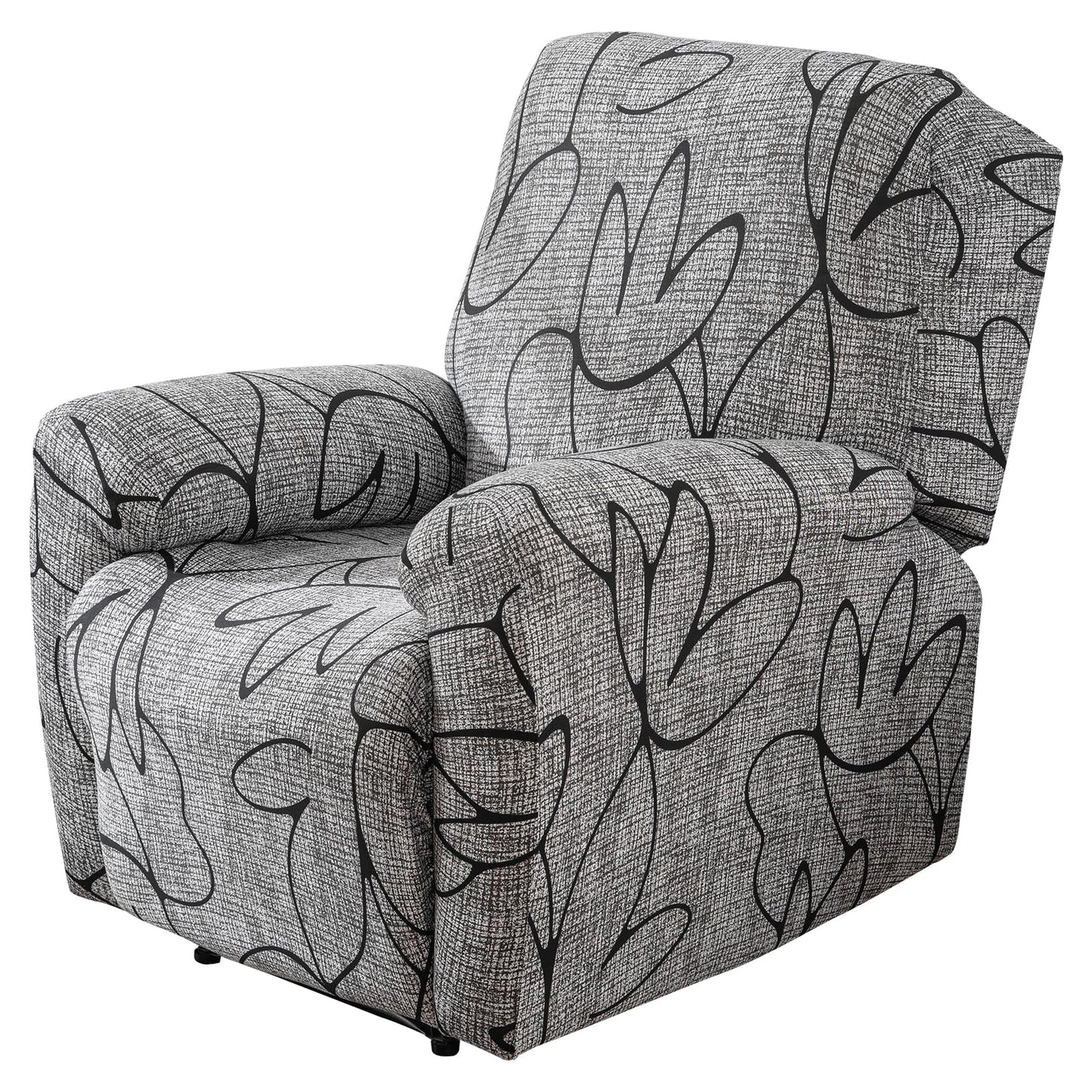 Recliner Chair Cover, Anti Scratch Lazy Boy Recliner Covers, Stretching Printed Sofa Slipcovers for Protection, Elastic Bottom Couch Cover Slipcover for Cats, Dogs, Pets and Kids, Machine Washable