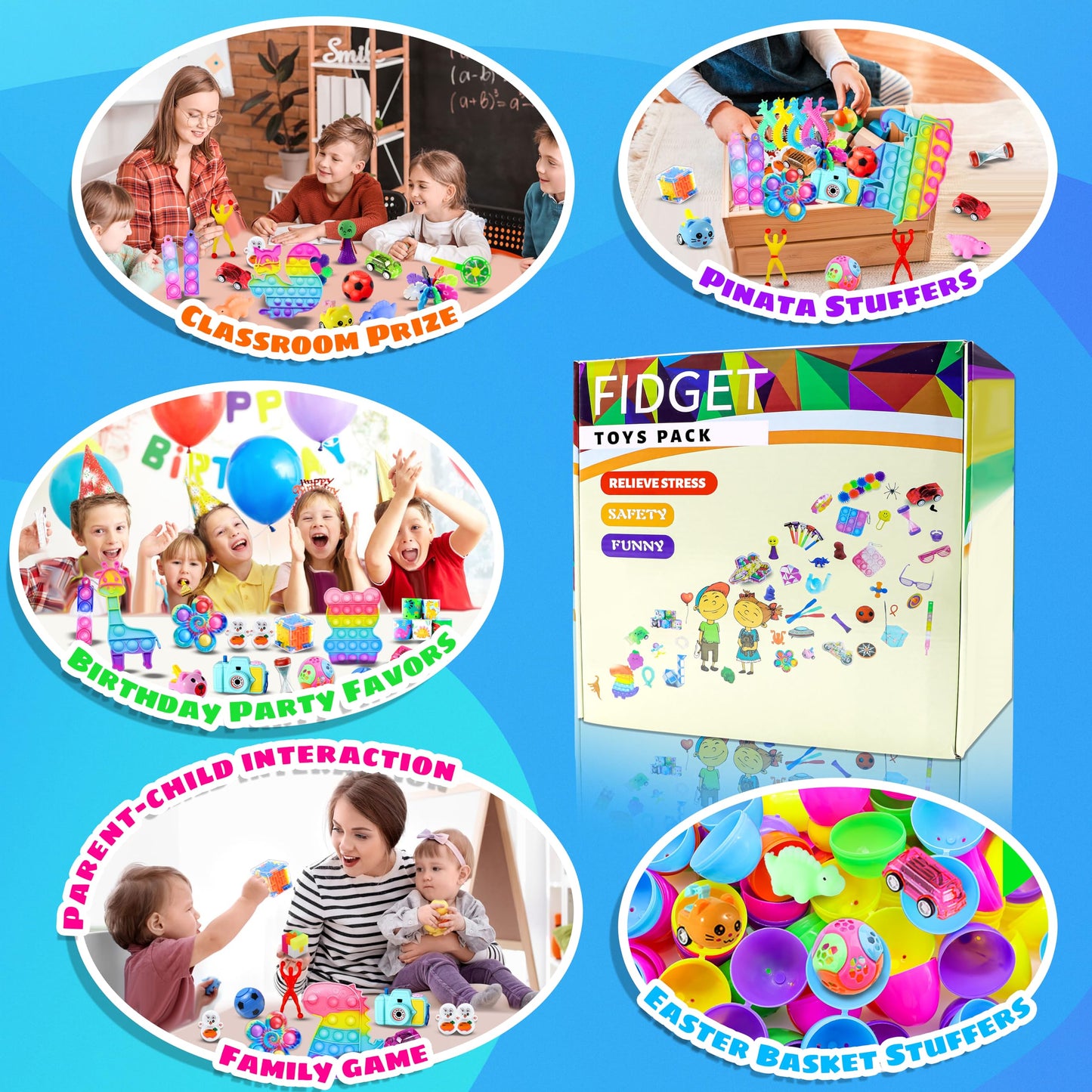 1200pcs Party Favors for Kids 6 8 12, Fidget Toys Pack, School Classroom Party Suppliers, Stocking Stuffers, Treasure Chest Birthday Surprise Box, Carnival Prizes, Goodie Bag Items for Girls Boys