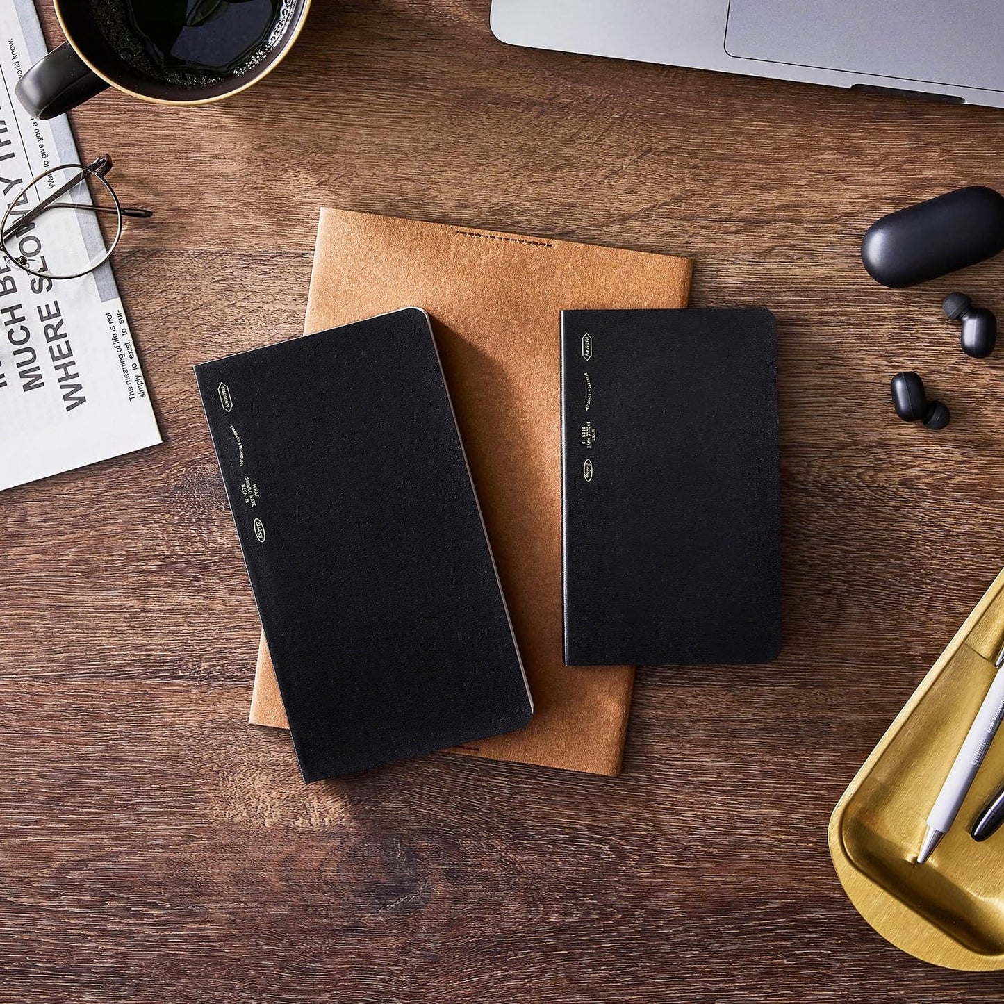Nitoms SS1022 STALOGY Notebook, B6, Slim, Squared, 1/2 Ear, Black