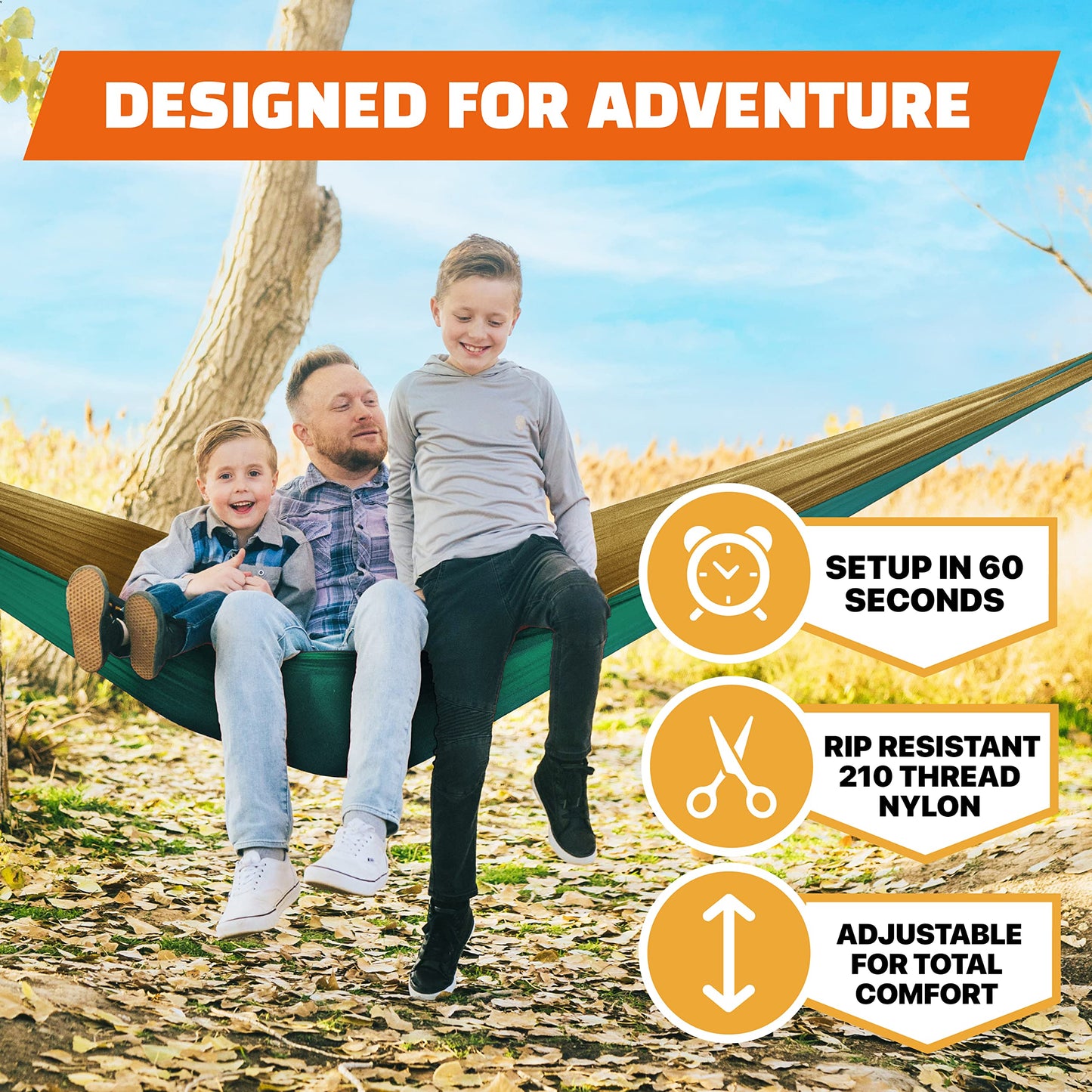 MalloMe Camping Hammock with Straps - Portable Outdoor Hammock for Adults, Kids - Double Hamac - 2 Person Hammocks - Tree Hamac Swing with Accessories - Hamock Tent for Travel - Hammocks for Outside