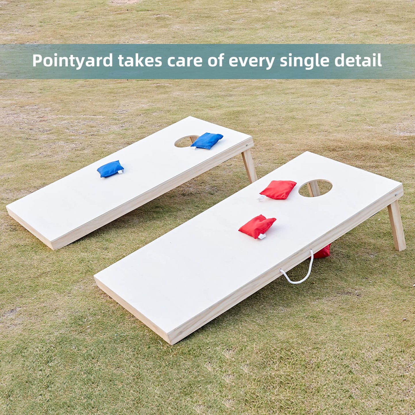 Pointyard 6x6 in Cornhole Bean Bags Set, 8 PCS Regulation All Weather Bean Toss Bags Replacement for Cornhole Tossing Game - Including Drawstring Bag