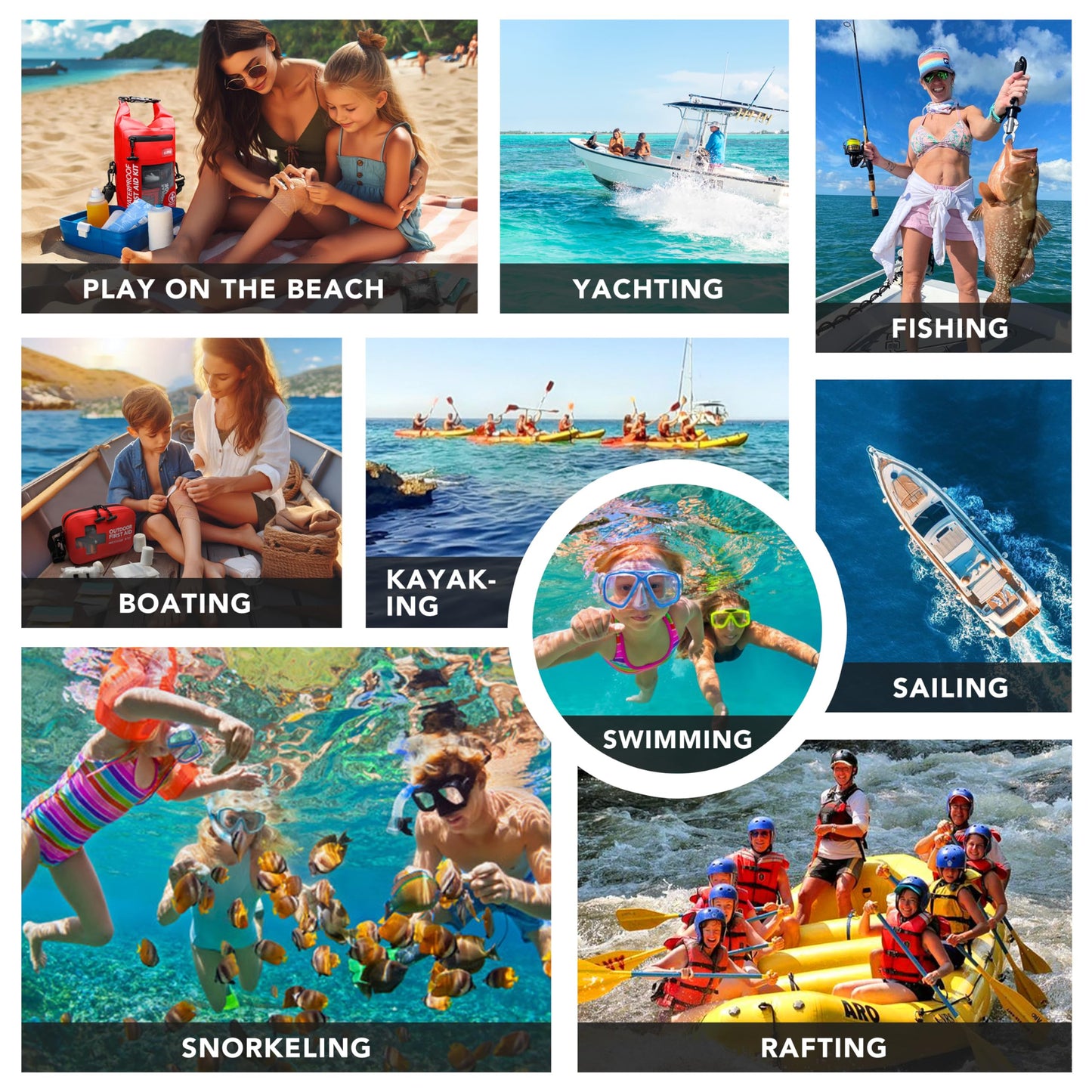 152 PCS Waterproof First Aid Kit, Portable Small Boat Dry Bag Bug Out Bags, Emergency Medical Kit Ideal for Boating, Camping, Fishing, Kayaking, Floating, Red