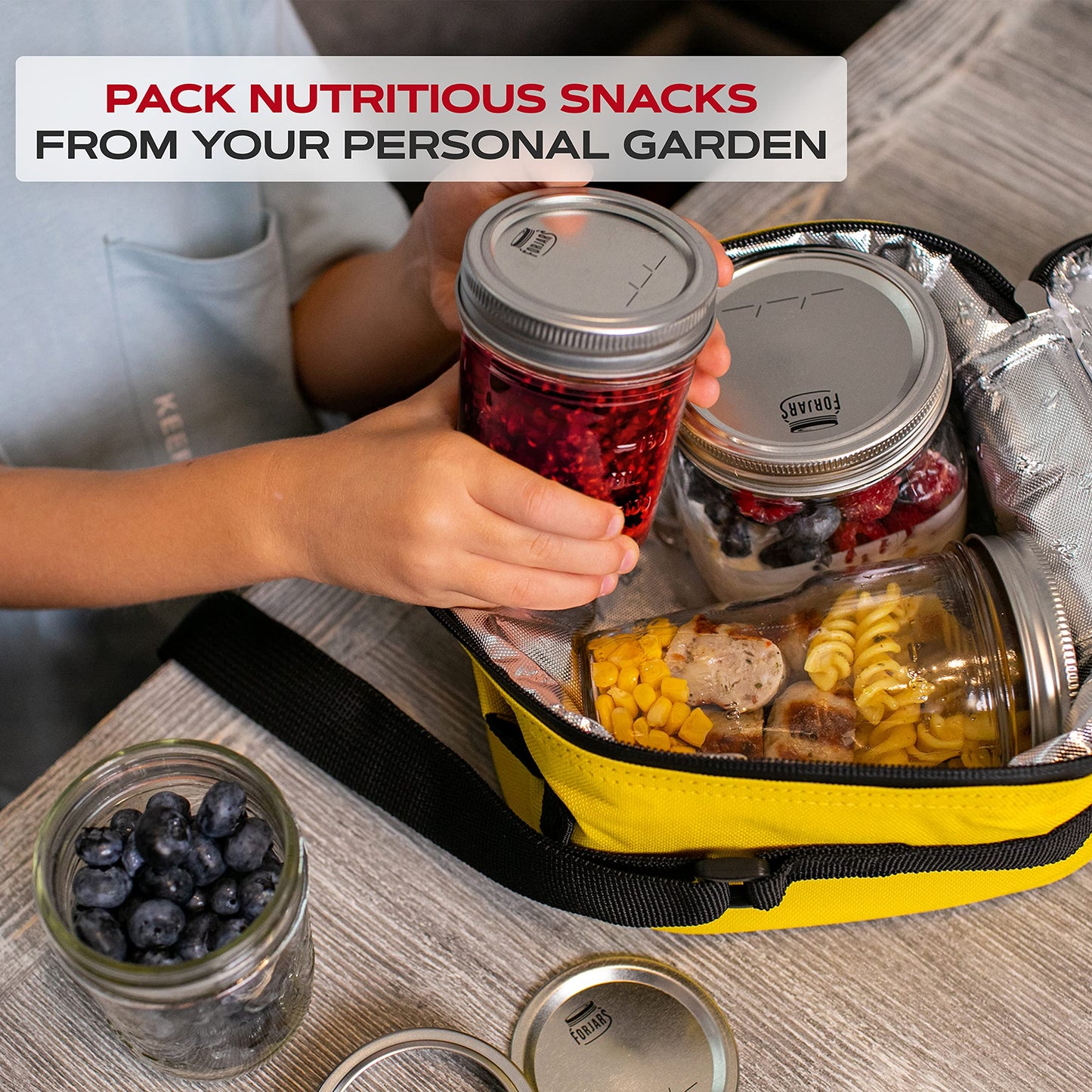 Regular Mouth, 50-Pack – Create Airtight Seals on Mason Jars to Preserve Food for Meal Prep & Food Storage – 2.7 In. Steel Lids with Silicone Seals – Canning Supplies by FORJARS