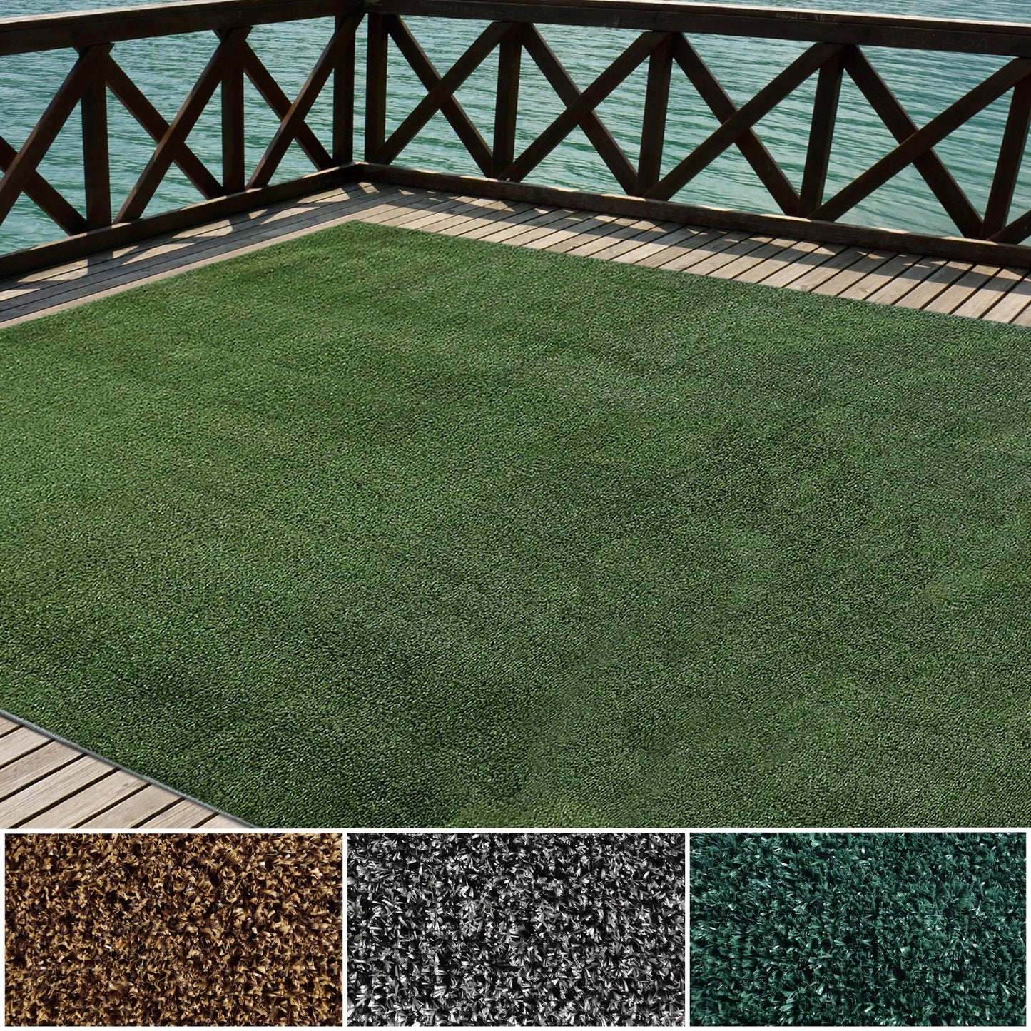 iCustomRug Indoor/Outdoor Turf Carpet & Rugs, Synthetic Grass Artificial Grass for Decks, Patios, Yards, Camping, Boats, Finished Edges with Binding Tape, 4 x 6ft in Lawn Green