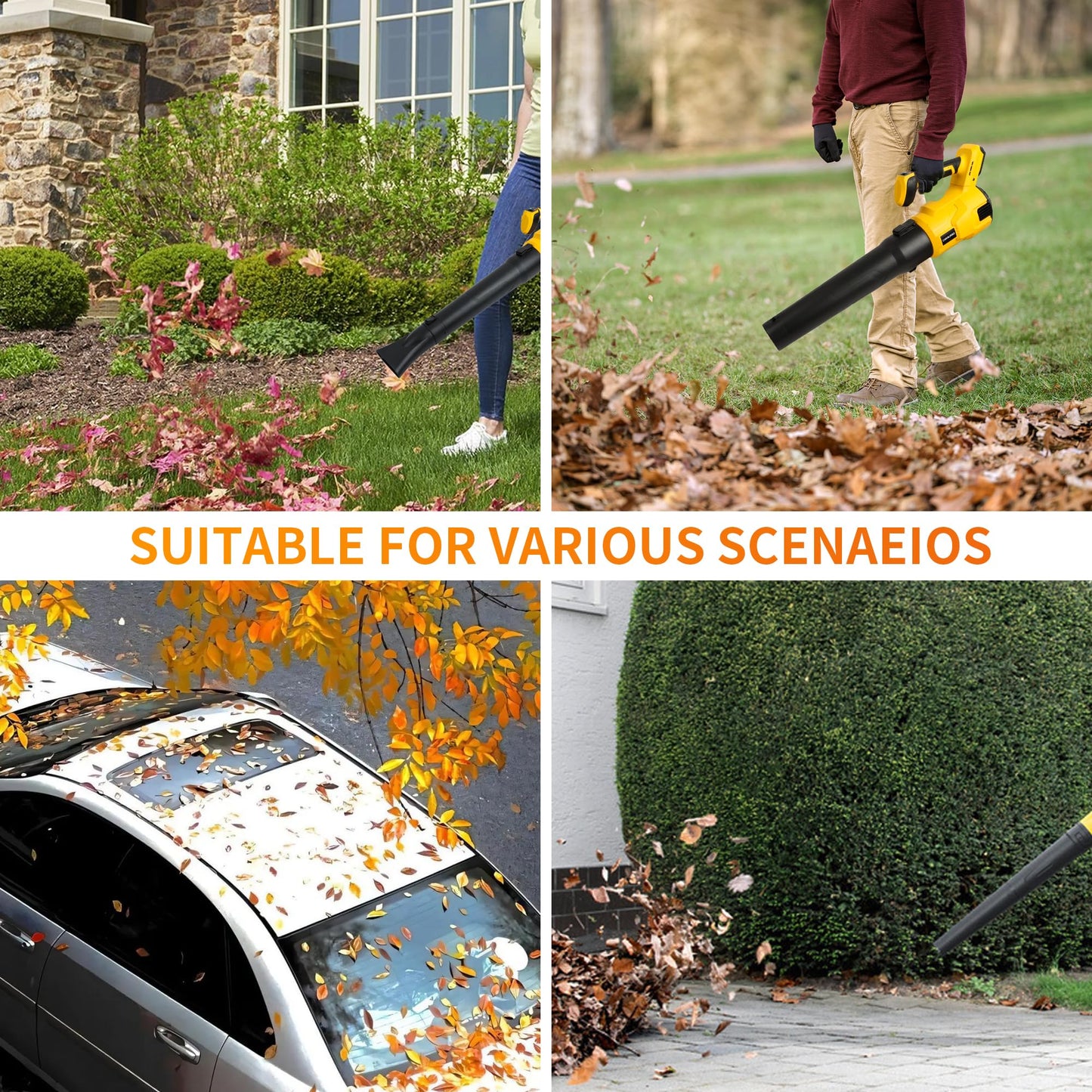 Cordless Leaf Blower - 1500W Brushless,120MPH Speed/750CFM Volume.Compatible with Dewalt 20V Max Battery(Battery Not Included) for Lawn, Garden & Driveway Cleaning