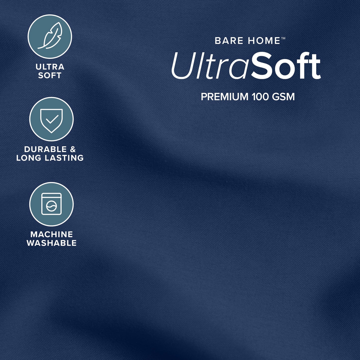 Bare Home Comforter Set - Full Size - Ultra-Soft - Premium 1800 Series - All Season Warmth (Full, Dark Blue)