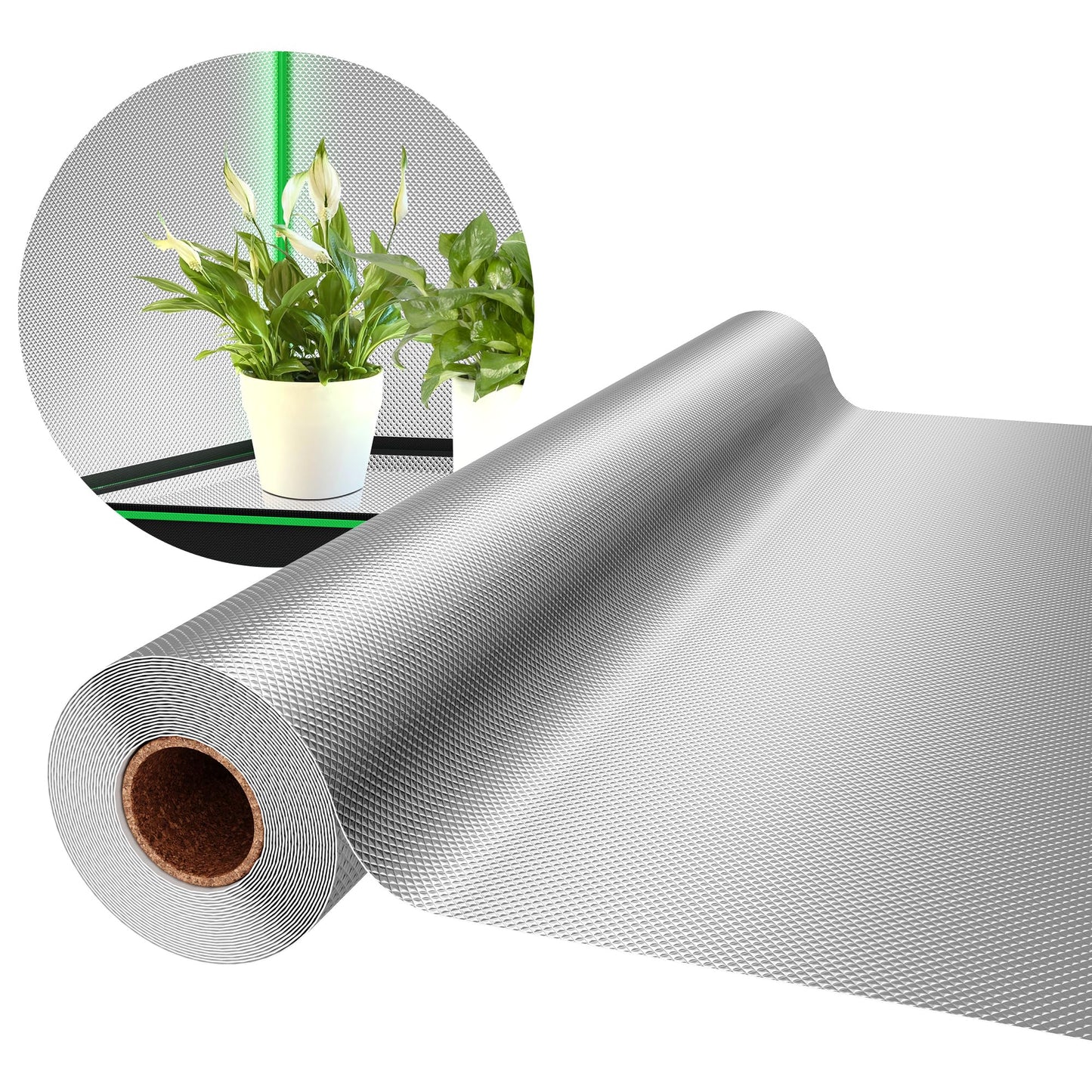 VIVOSUN 6 Mil Mylar Film Roll 4 FT X 25 FT Diamond Film Foil Roll Highly Reflective Grow Room (25 FT)