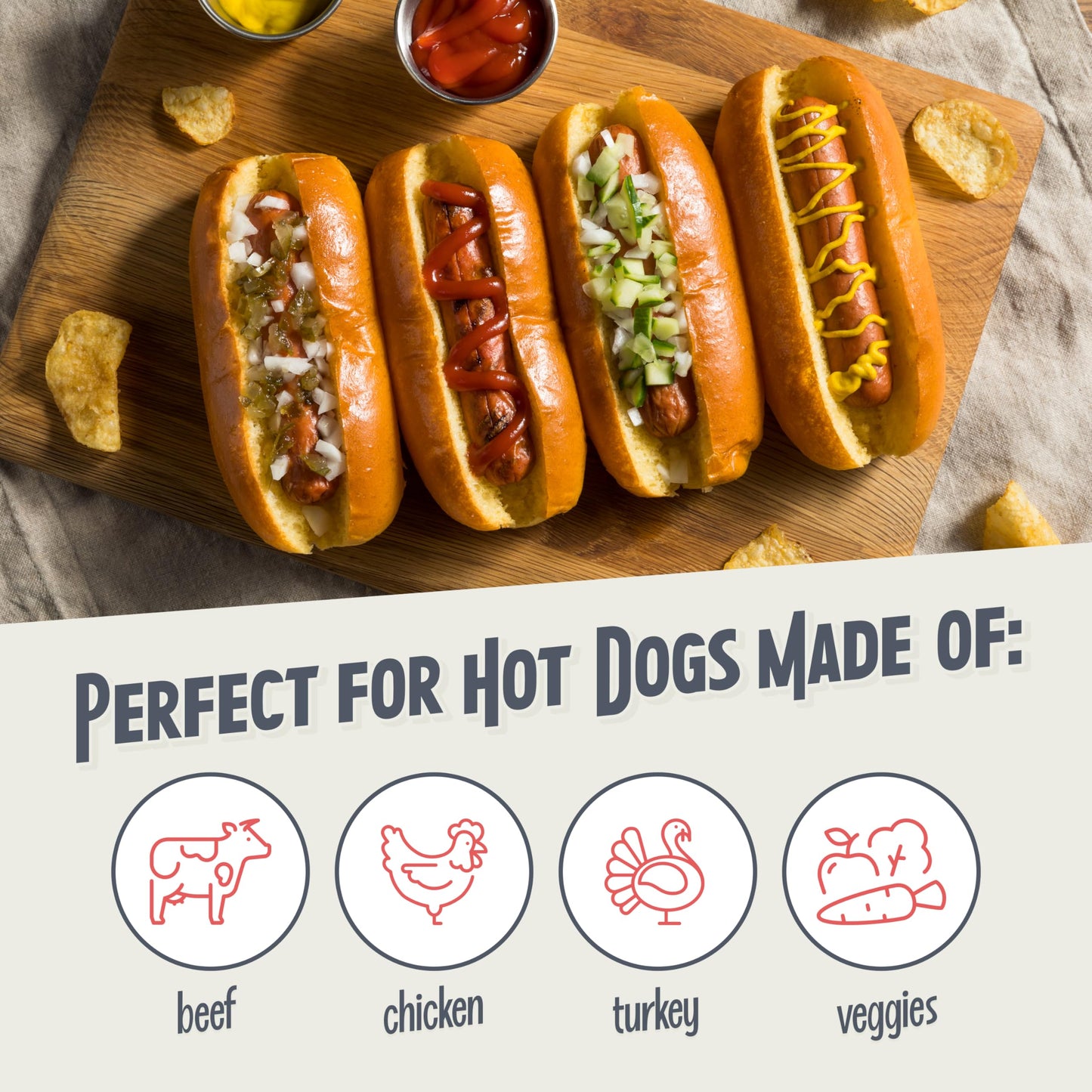 Nostalgia 2 Slot Hot Dog and Bun Toaster with Mini Tongs, Hot Dog Toaster Works with Chicken, Turkey, Veggie Links, Sausages and Brats, Retro Red