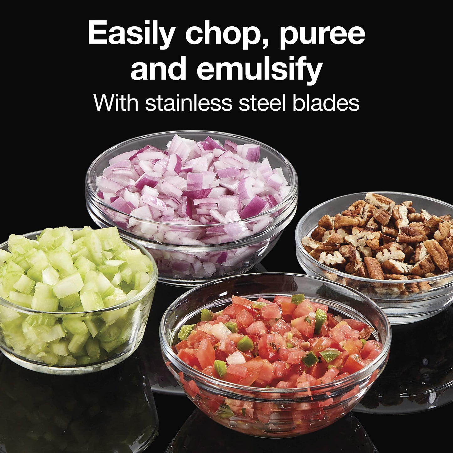 Proctor Silex Electric Food Chopper & Mini Food Processor, 350 Watts, 3.5 Cup Bowl, 2 Speeds, Stainless Steel Blades, for Chopping, Puree & Emulsify, Silver, 72870