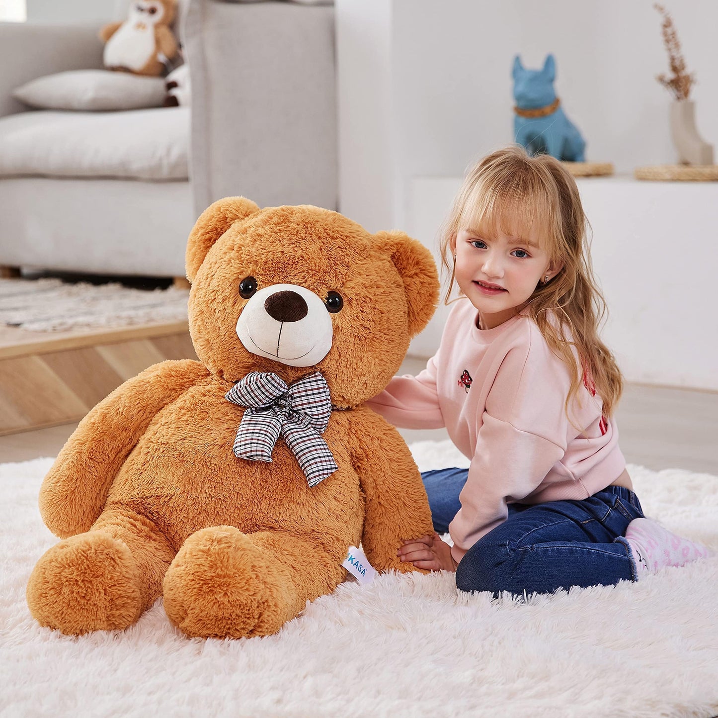 IKASA Giant Teddy Bear Stuffed Animal,Large Soft Toys Cute Plush Toy,Jumbo Big Oversized Fat Bears Animals Huge Life Size,Gifts for Kids Girls Boys Childrens (Brown, 30 inches)