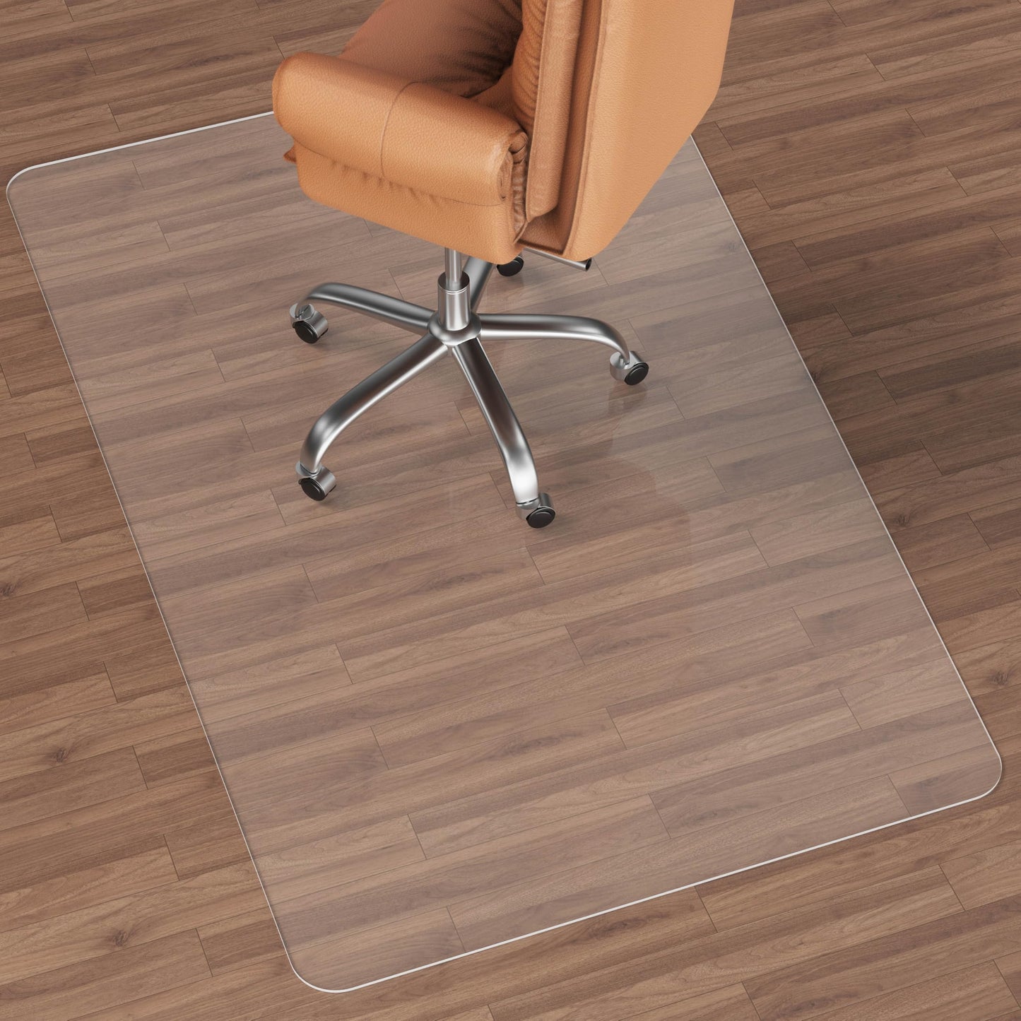 NATRKE Office Chair Mat for Hardwood Floor, 30"x48" Clear Desk Chair Mat with Non-Slip Frosted Back, Transparent PVC Floor Protector Rug for Home Office, BPA & Phthalate Free (Not for Carpet)