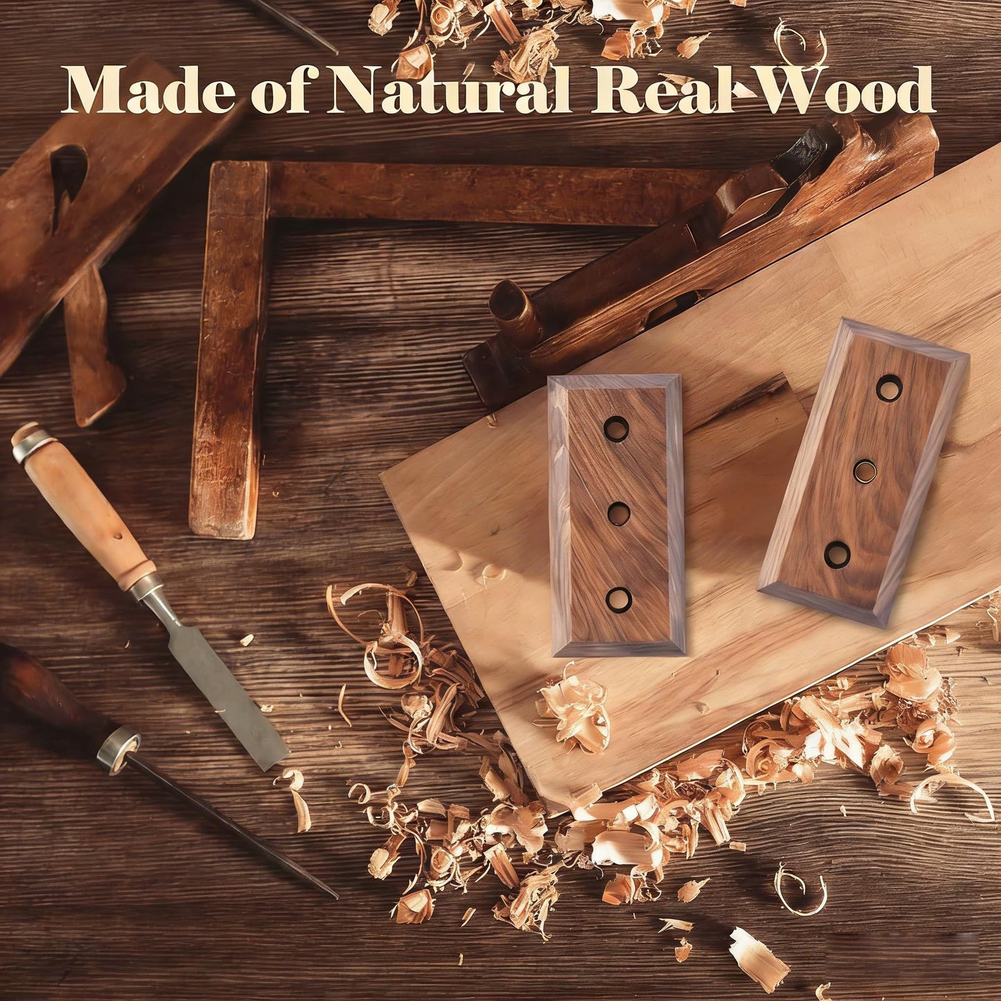 Black Walnut Guitar Wall Mount 4 Pack Guitar Hanger Wall Hook Holder Stand Display - Easy to Install - Fits All Size Guitars Bass Mandolin Banjo Ukulele