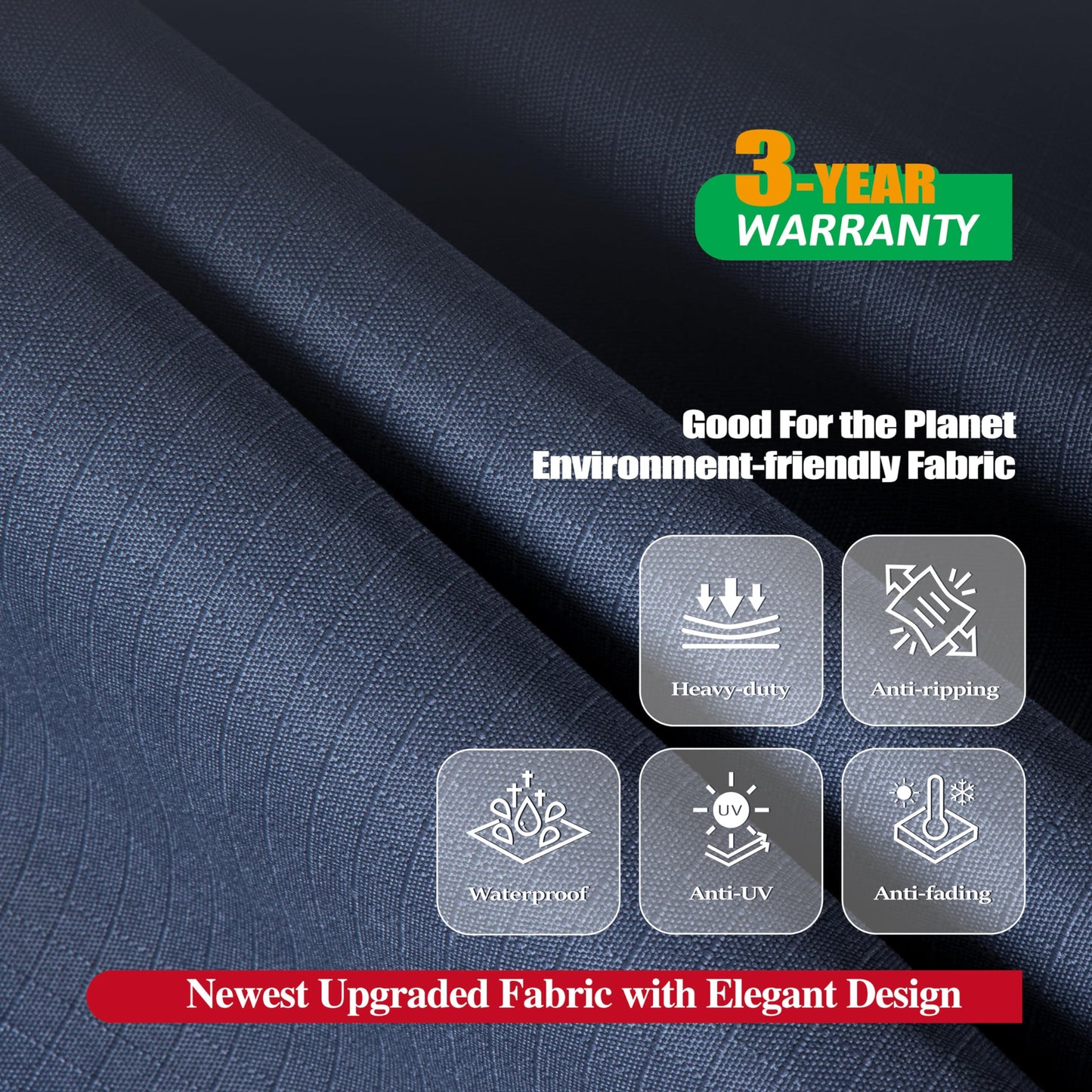 F&J Outdoors Outdoor Patio Furniture Covers, Waterproof UV Resistant Anti-Fading Cover for Small Round Table Chairs Set, Grey, 62" Dia x 27.5" H