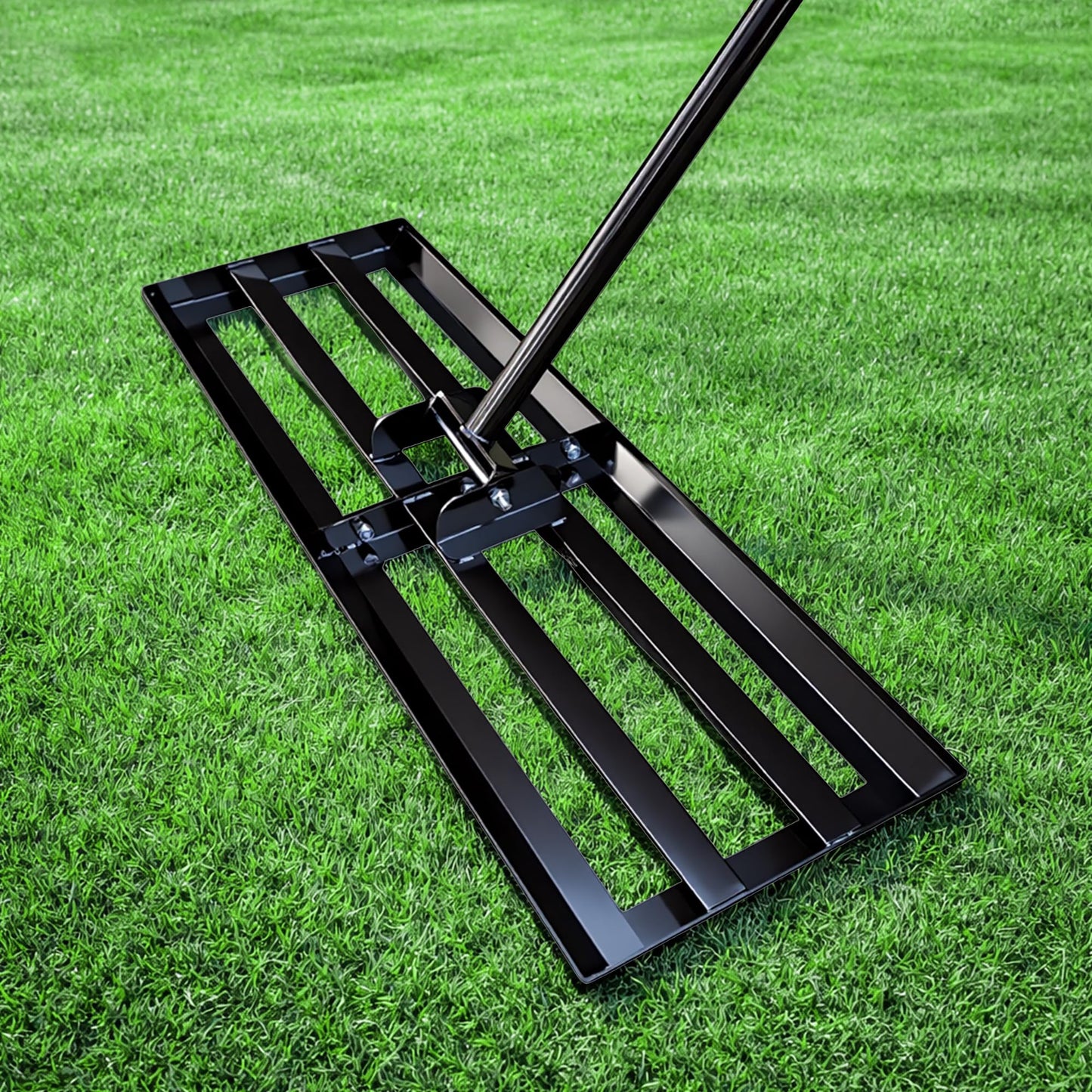 YEEOZOE Lawn Leveling Rake 30" x 10", Heavy Duty Surface Leveling Rake with 79" Extra Long Handle, Lawn Leveler for Soil, Sand, Dirt & Compost – Yard, Garden, Golf Course & Landscaping