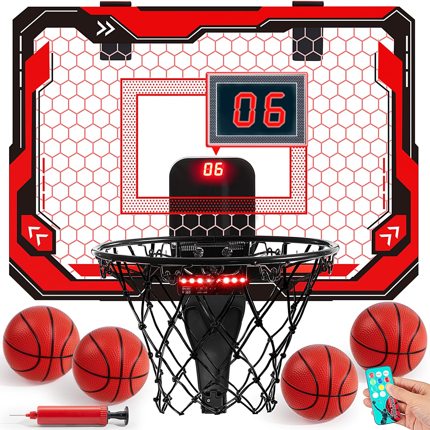 Basketball Hoop for Kids, Mini Indoor Basketball Hoop with 4 Balls Indoor Basketball Toys for 6 7 8 9 10 11 12 13 14 Year Old Sport Toys Birthday Gift