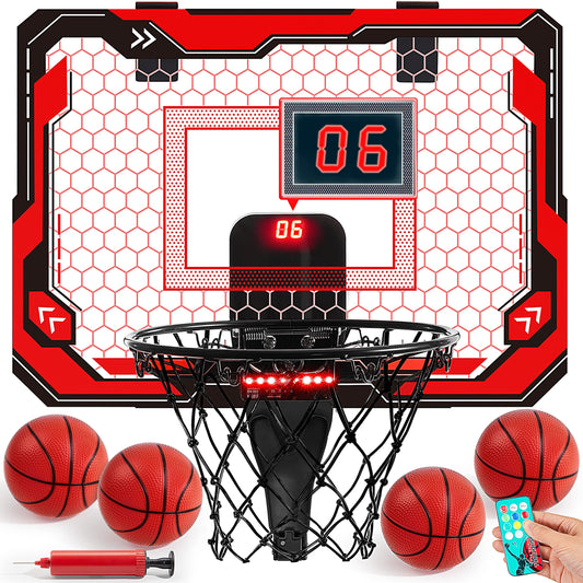 Basketball Hoop for Kids, Mini Indoor Basketball Hoop with 4 Balls Indoor Basketball Toys for 6 7 8 9 10 11 12 13 14 Year Old Sport Toys Birthday Gift