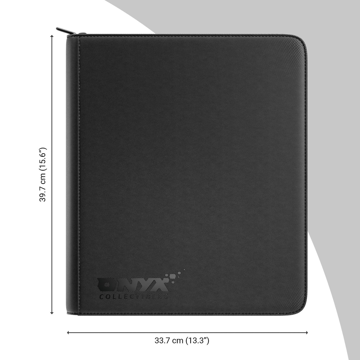 Onyx Toploader Binder 9-Pocket 288 Toploaders - 16 Ringless Double Sided Pages for Cards in 3" x 4" Top Loaders - 9 Pocket Side Loading Pages for Trading or Sports Card Storage - Zipper (Black)
