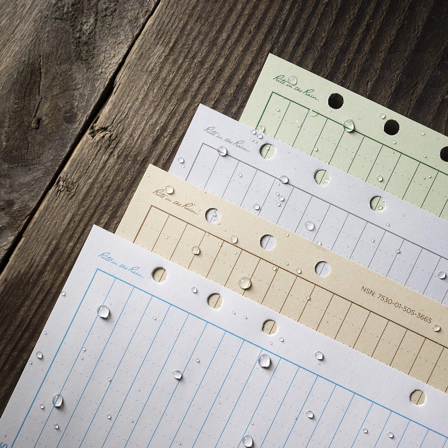 Rite in The Rain All-Weather Loose Leaf Paper, 4 5/8" x 7", 32# White, Universal Pattern, 100 Sheet Pack (No. 372)