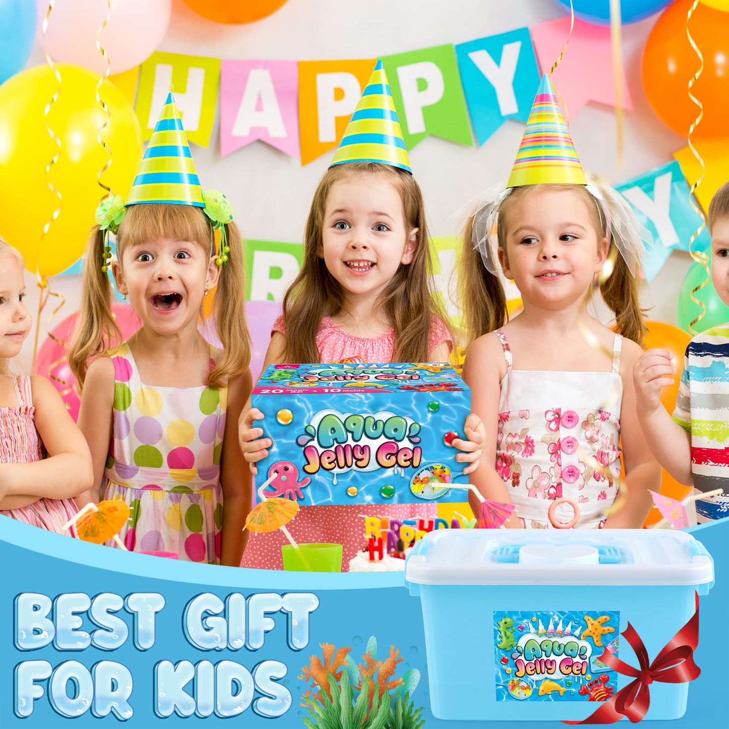 Aqua Fairy Water Gel Kit for Kid, Magic Water Elf Toy Kits with 12PCS Magic Gel and Animal Molds-Gift for Christmas,Birthday,New Year,Creative Art Craft Kit for Girls 6 7 8 10 Year Old