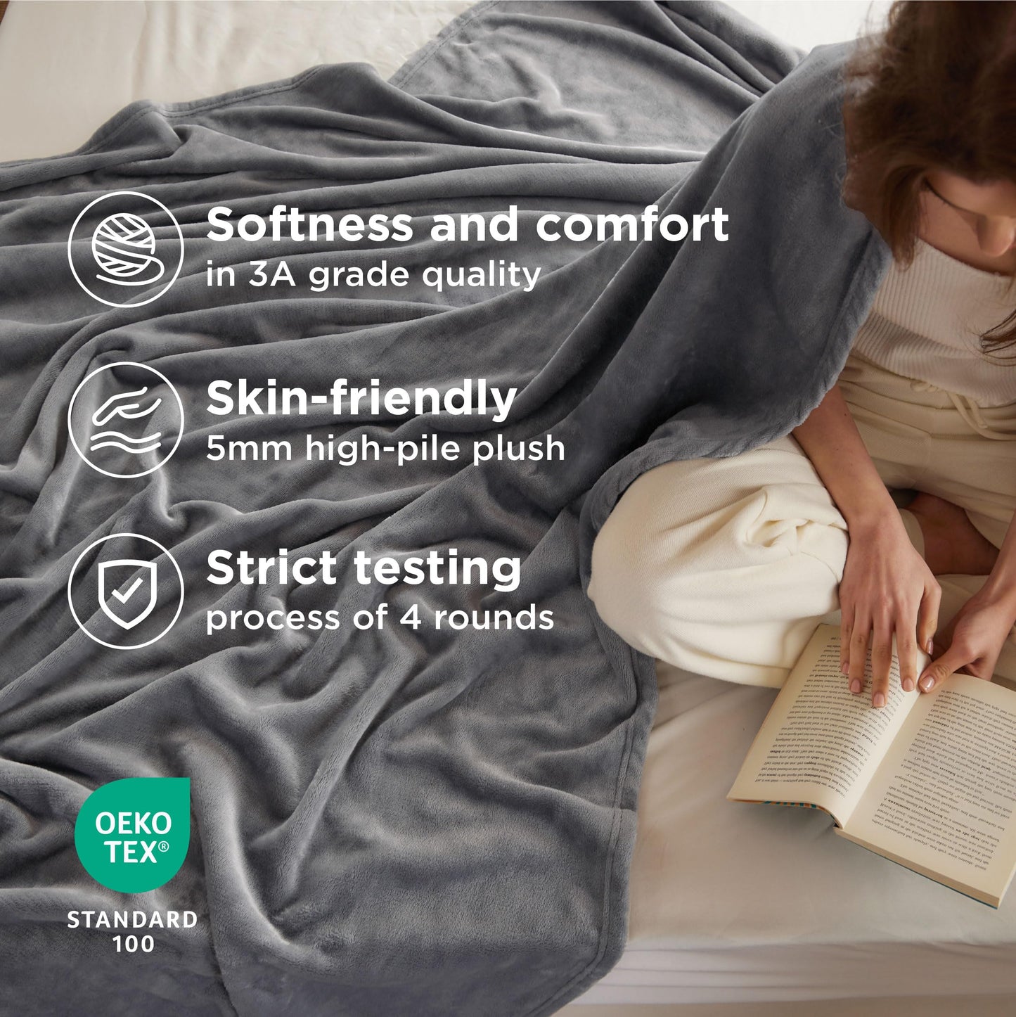 Bedsure King Size Blanket for Bed - Fleece Cozy Soft Blankets for Women, Lightweight Fuzzy Flannel Throw for All Seasons, Grey, 108x90 inches