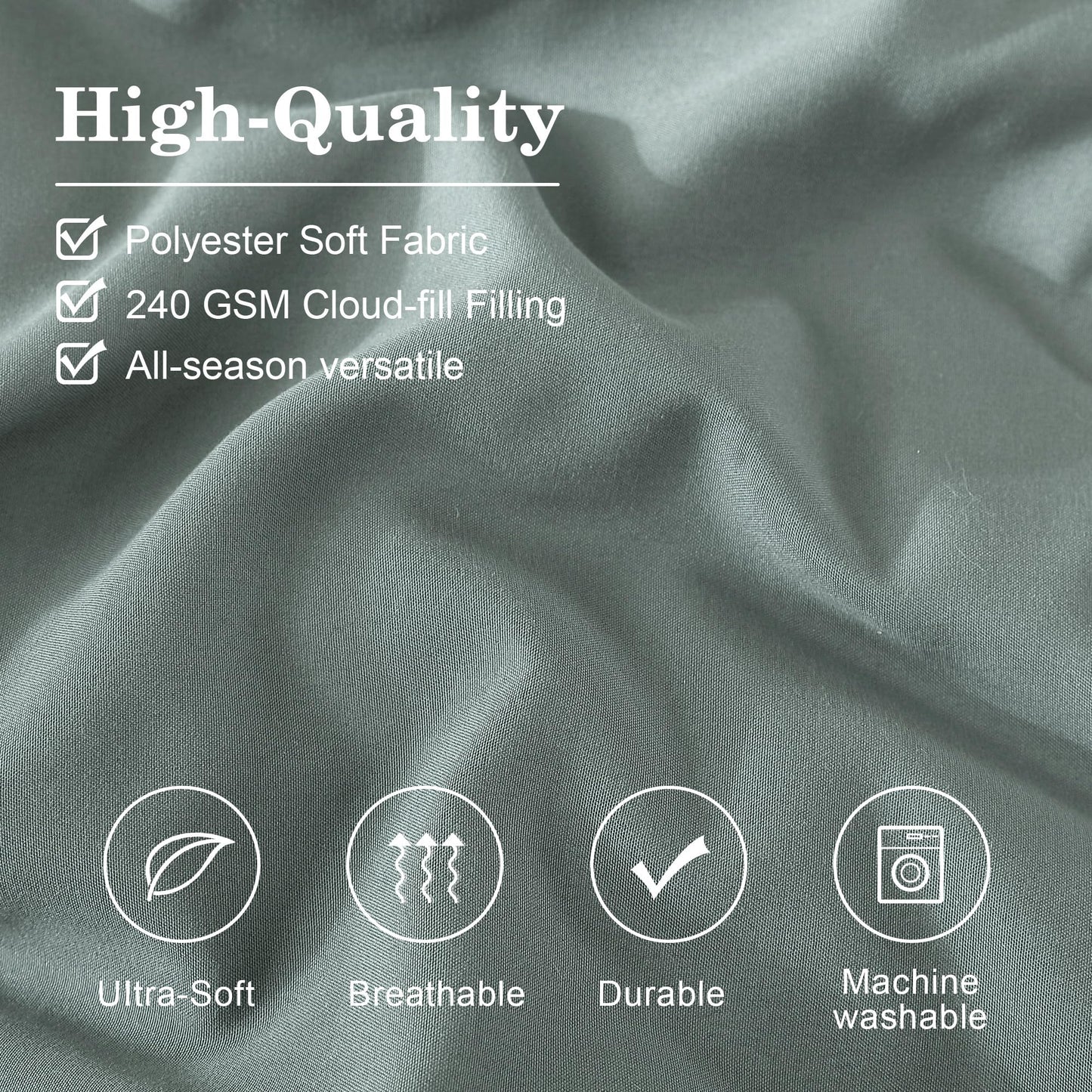 Monbix Queen Comforter Set - 7 Pieces Sage Green Bed in a Bag Queen Bedding Sets with Comforters, All Seasons Down Alternative Comforter Bed Set with Sheets,Pillowcases & Shams