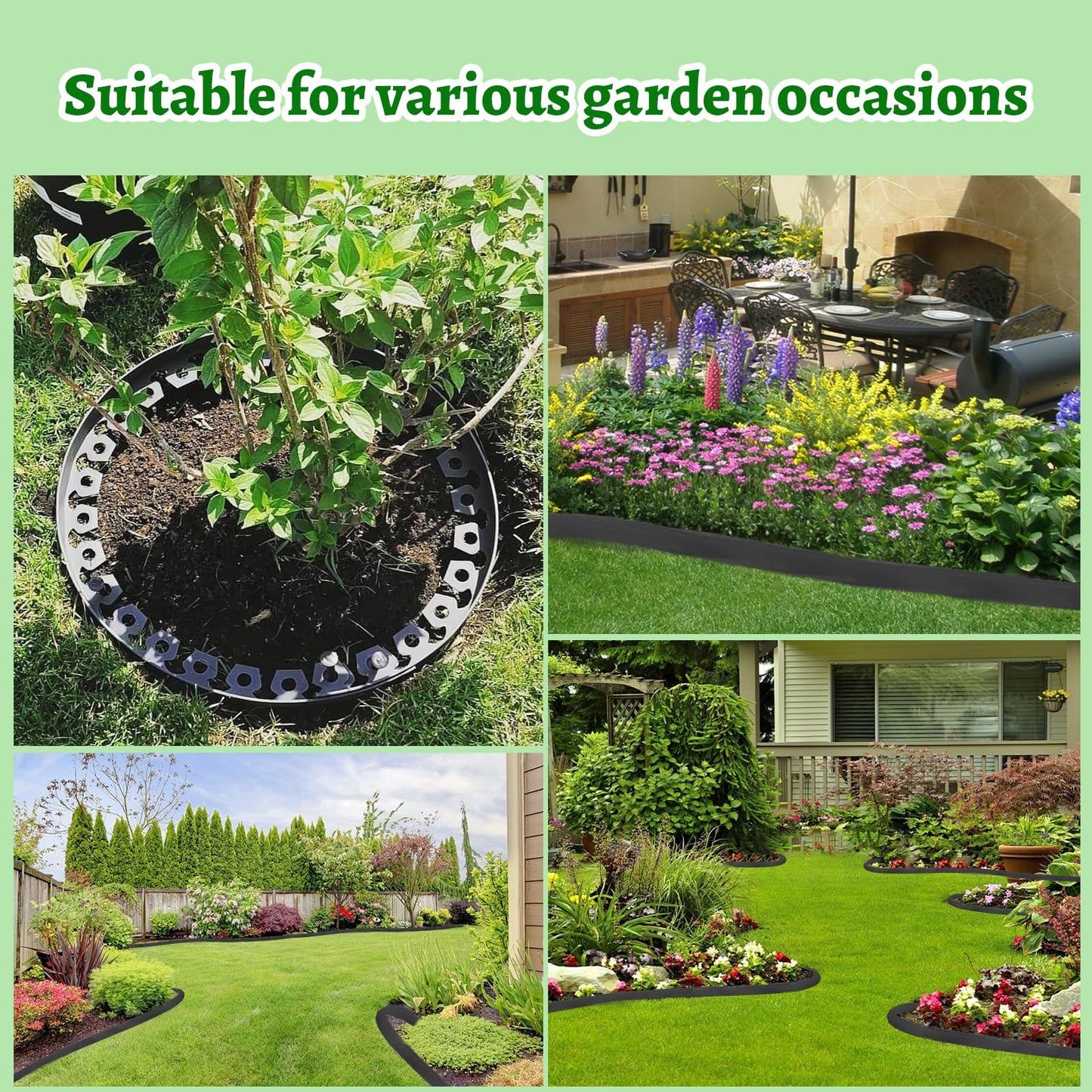 2" Tall 80ft Fence Edging for Landscaping Include Spikes,Lawn Edging Edging for Landscaping Edging and Garden Edging and Garden Border and Flower Bed Edging