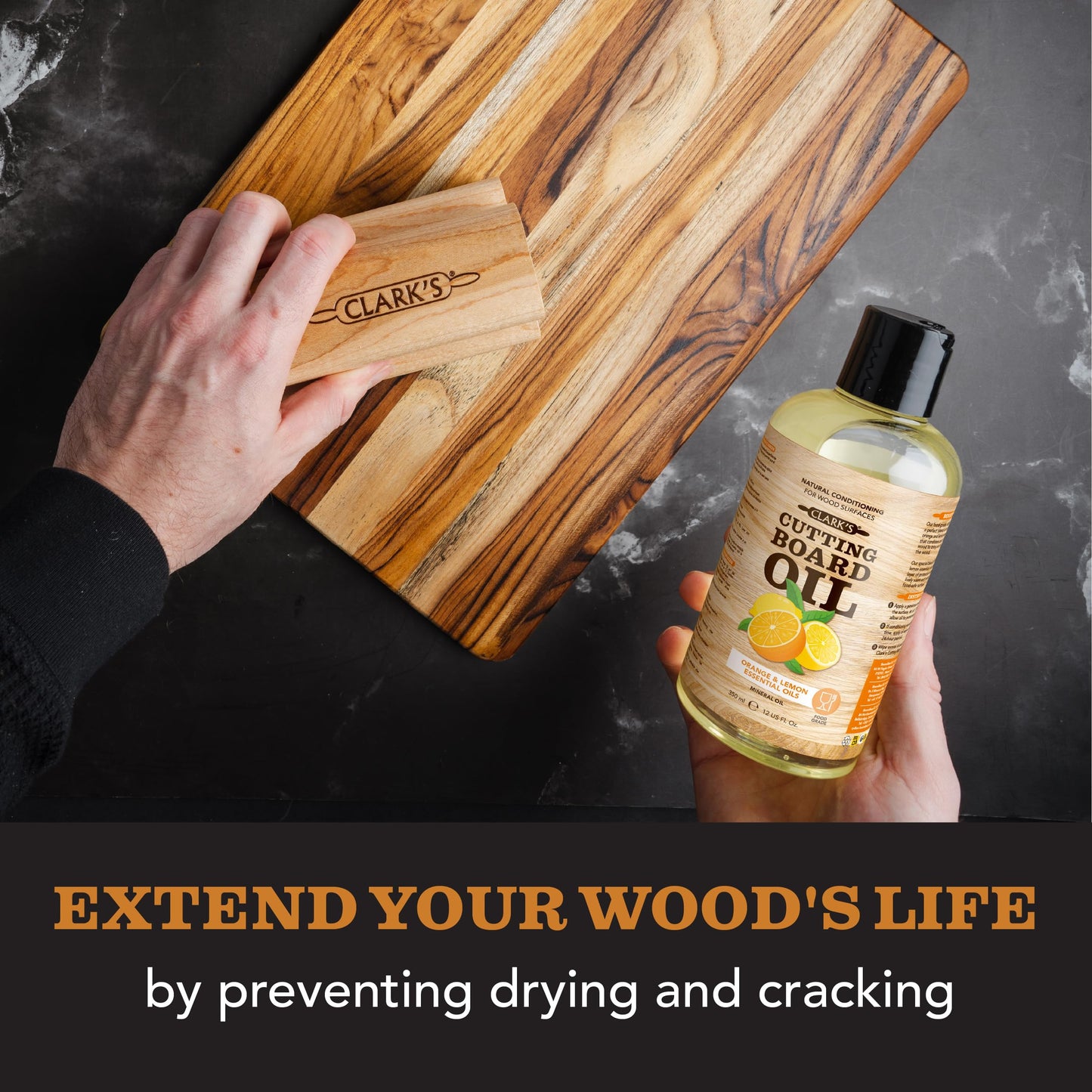 Clark’S Food Grade Mineral Oil (355 mL) & Cutting Board Wax (177 mL) Set – Cutting Board Oil and Wax Bundle – Butcher Block Oils & Wood Conditioner – with Orange & Lemon Extract