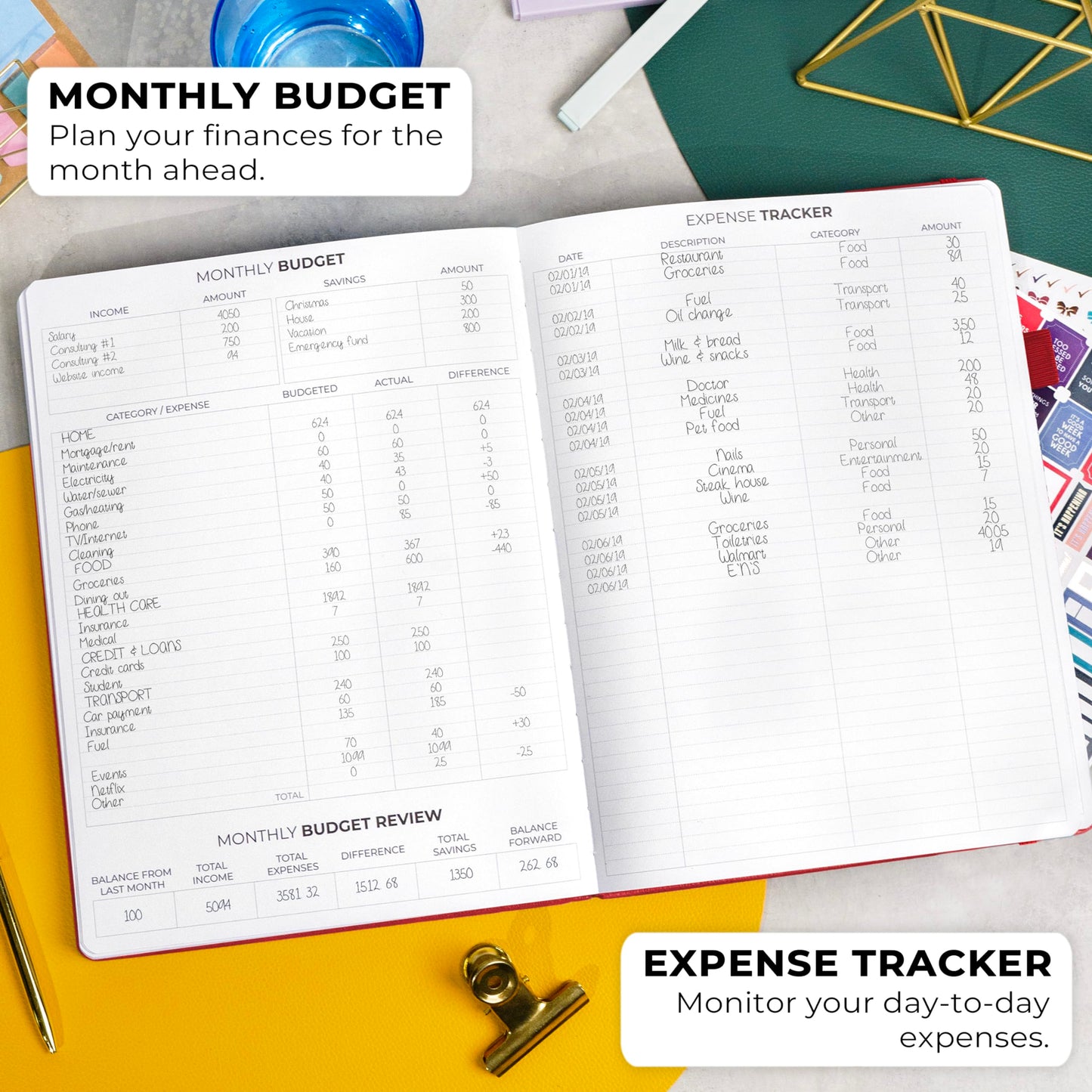 Clever Fox Planner Pro Premium Edition – Luxurious Weekly & Monthly Planner + Budget Planner Organizer for Productivity & Reaching Goals, Undated, A4 Hardcover + Keepsake Box – Wine Red