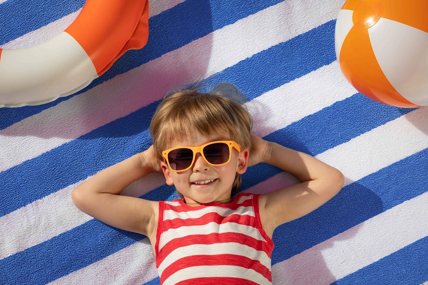 Utopia Towels 4 Pack Cabana Stripe Beach Towels (30x60 inches) - 100% Ring Spun Cotton Large Pool Towels, Soft and Quick Dry Swim Towels (Blue)
