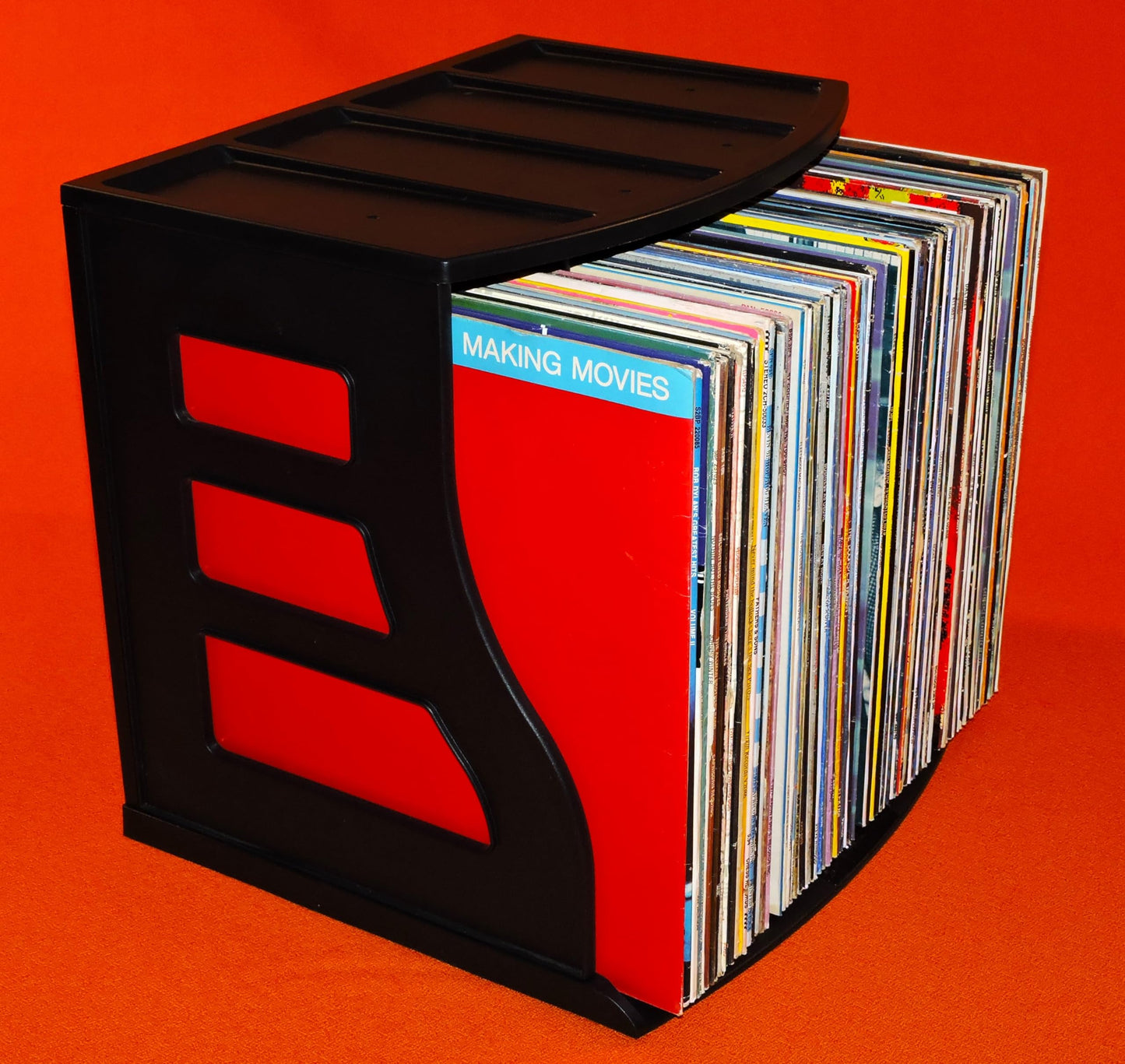 Binder Way LP Vinyl Record Storage Crate Stackable Organizer Holds Over 70 Albums 12x12 Paper Rack Scrapbook Cardstock Box Ring Binder Stand Lever Arch Shelf Cube Magazine Holder