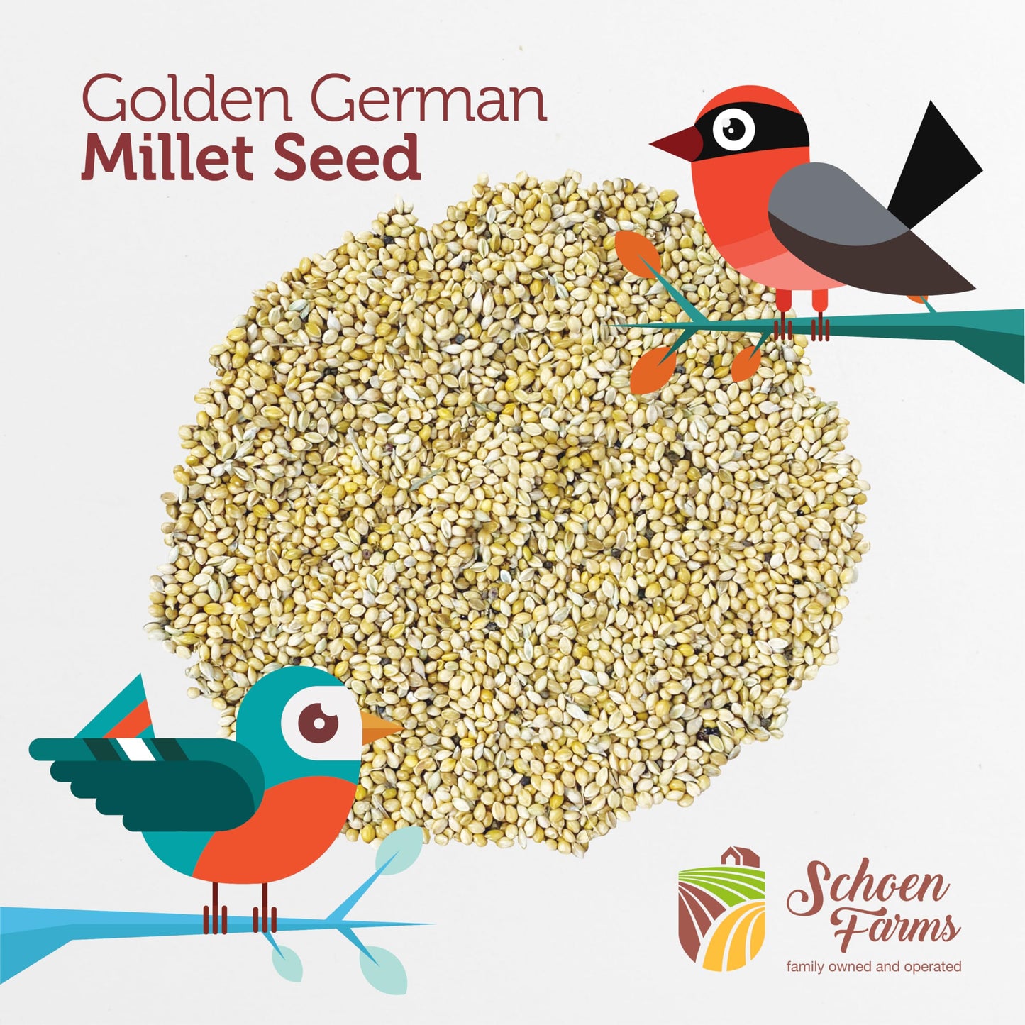 Schoen Farms Golden German Millet 10 LBS, Wild Bird Seed