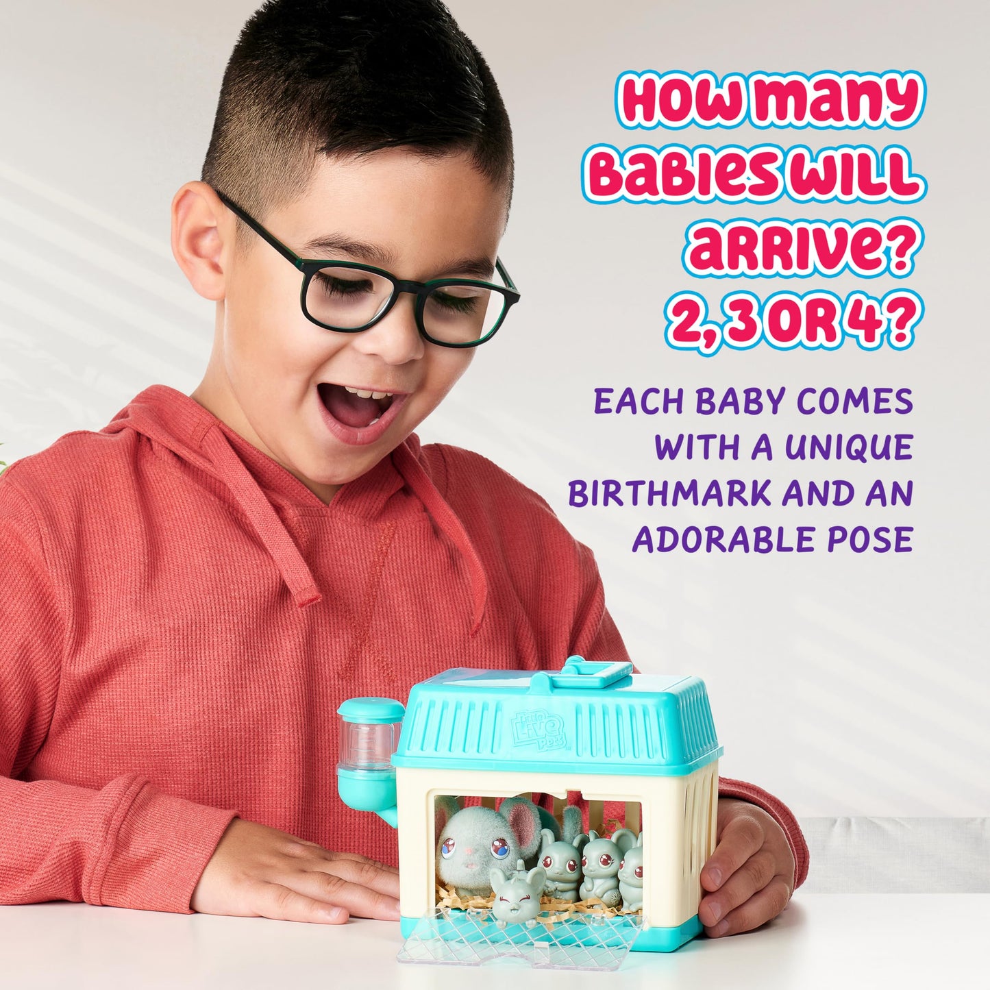 Little Live Pets - Mama Surprise Minis. Feed and Nurture a Lil' Mouse. She has 2, 3, or 4 Babies with Surprise Accessories to Dress Up The Babies for Kids, Ages 5+