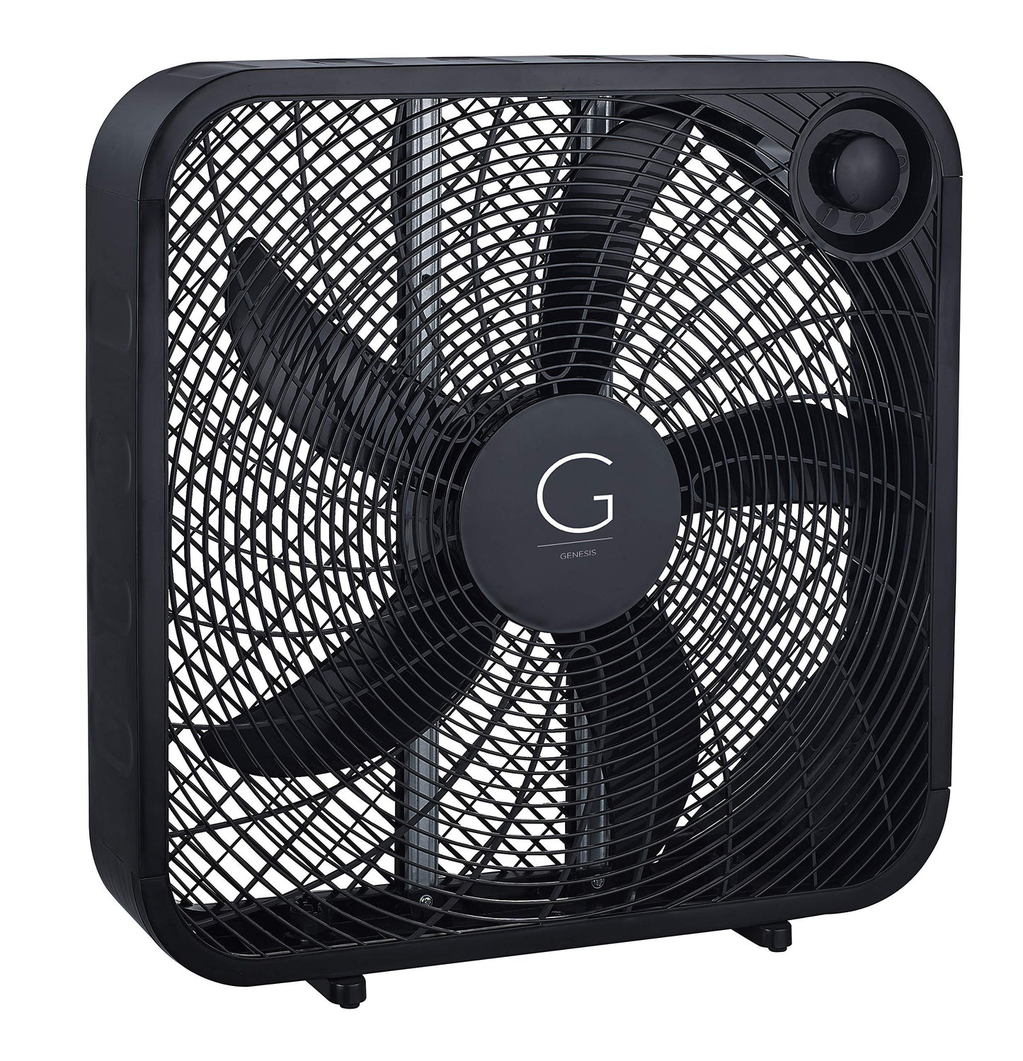 Genesis 20" Box Fan, 3 Settings, Max Cooling Technology, Carry Handle, Black (G20BOX-BLK)