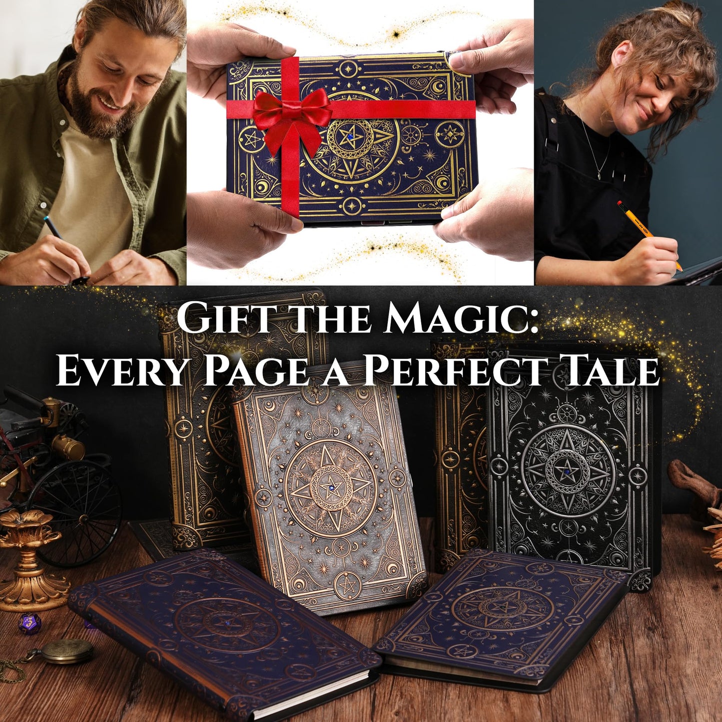 Magic Refillable Notebook Journal Binder for DND: A5 Story Forge 400 Pages (200 Sheets) with Worn Ancient Magic Design for DND or Fantasy Enthusiasts - Perfect for Dungeons and Dragons (D&D)