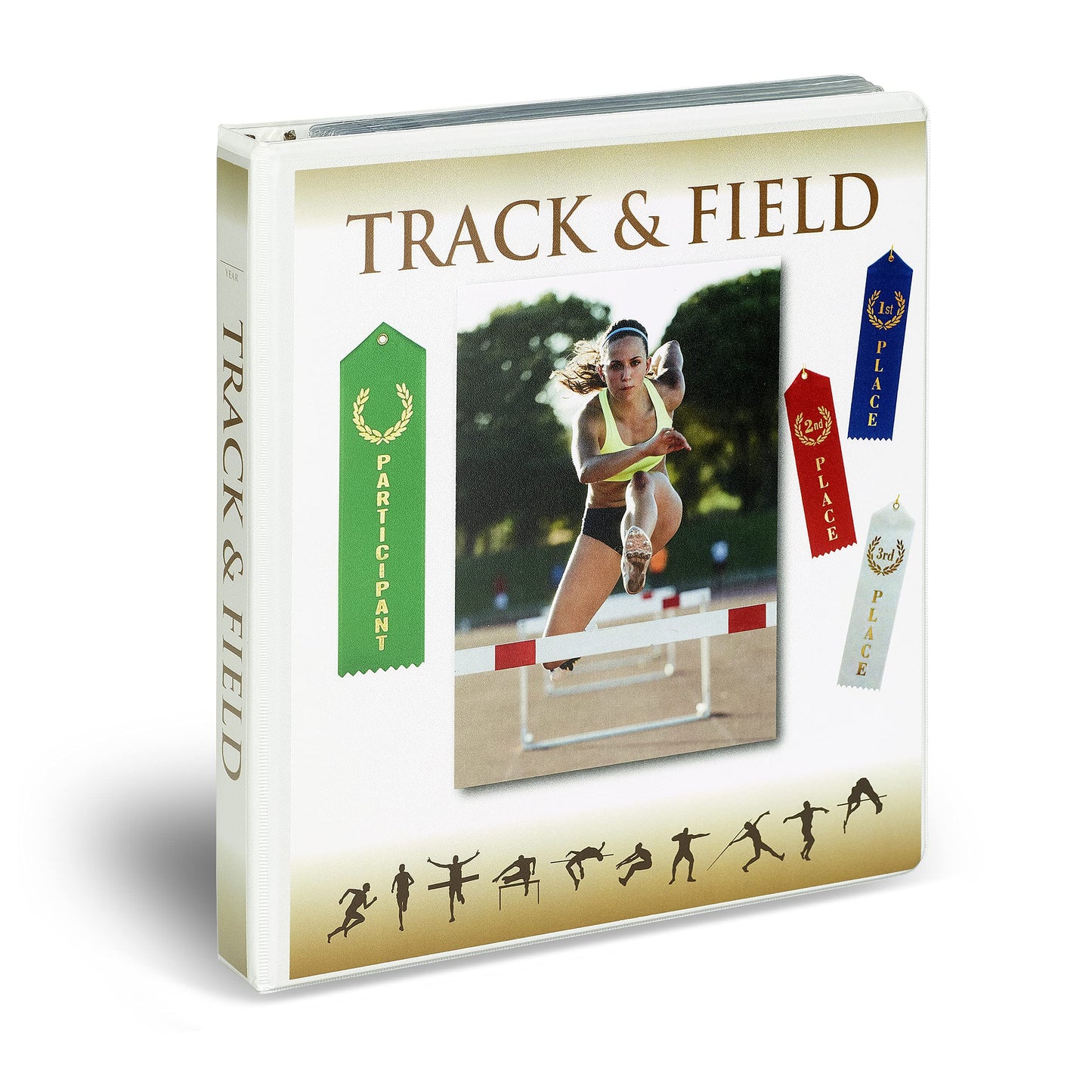 Mercurydean Track and Field Gift Award Ribbon Binder Organizer Display Storage Track Present Ribbons Holder 15 Pages Sheets and More