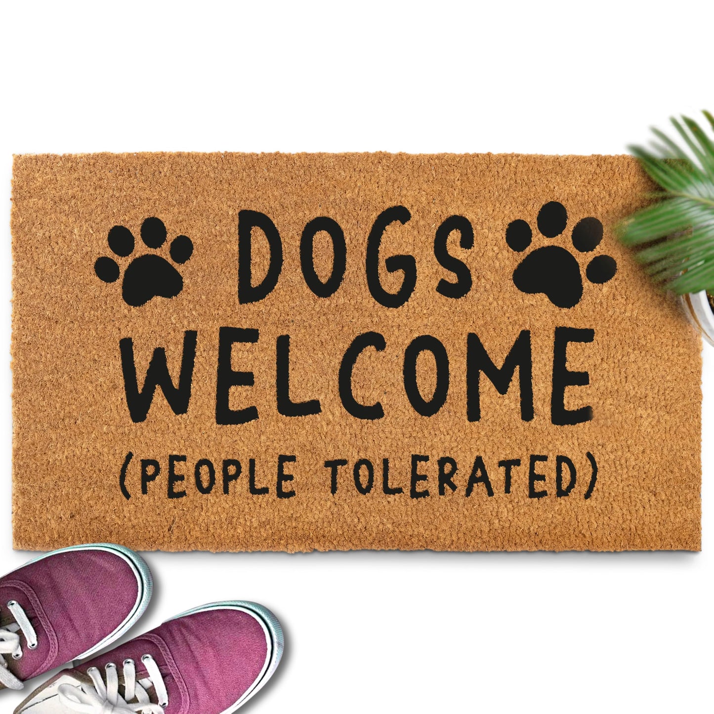 Dogs Welcome People Tolerated Door Mat 30x17 Inch, Funny Dog Doormat for Covered, Hope You Like Dogs Doormat, Welcome Coir Mat, Welcome Mat Front Door