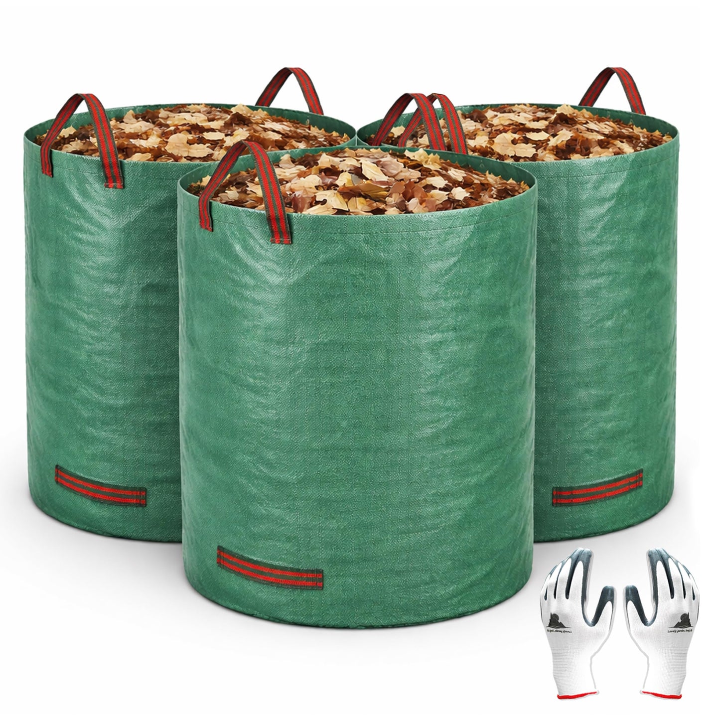 Gardzen 3-Pack 72 Gallons Garden Bag - Reuseable Heavy Duty Gardening Bags, Lawn Pool Garden Leaf Waste Bag