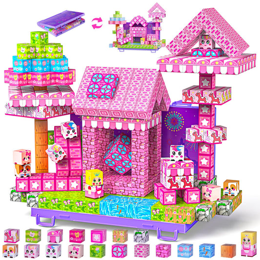 Magnetic Blocks, Magnetic Building Blocks,STEM Constructions Magnet Blocks for Kids, Boys and Girls Age 3+ Years Old, Building Toys Gifts for Kids 84PCS 1" Large Size