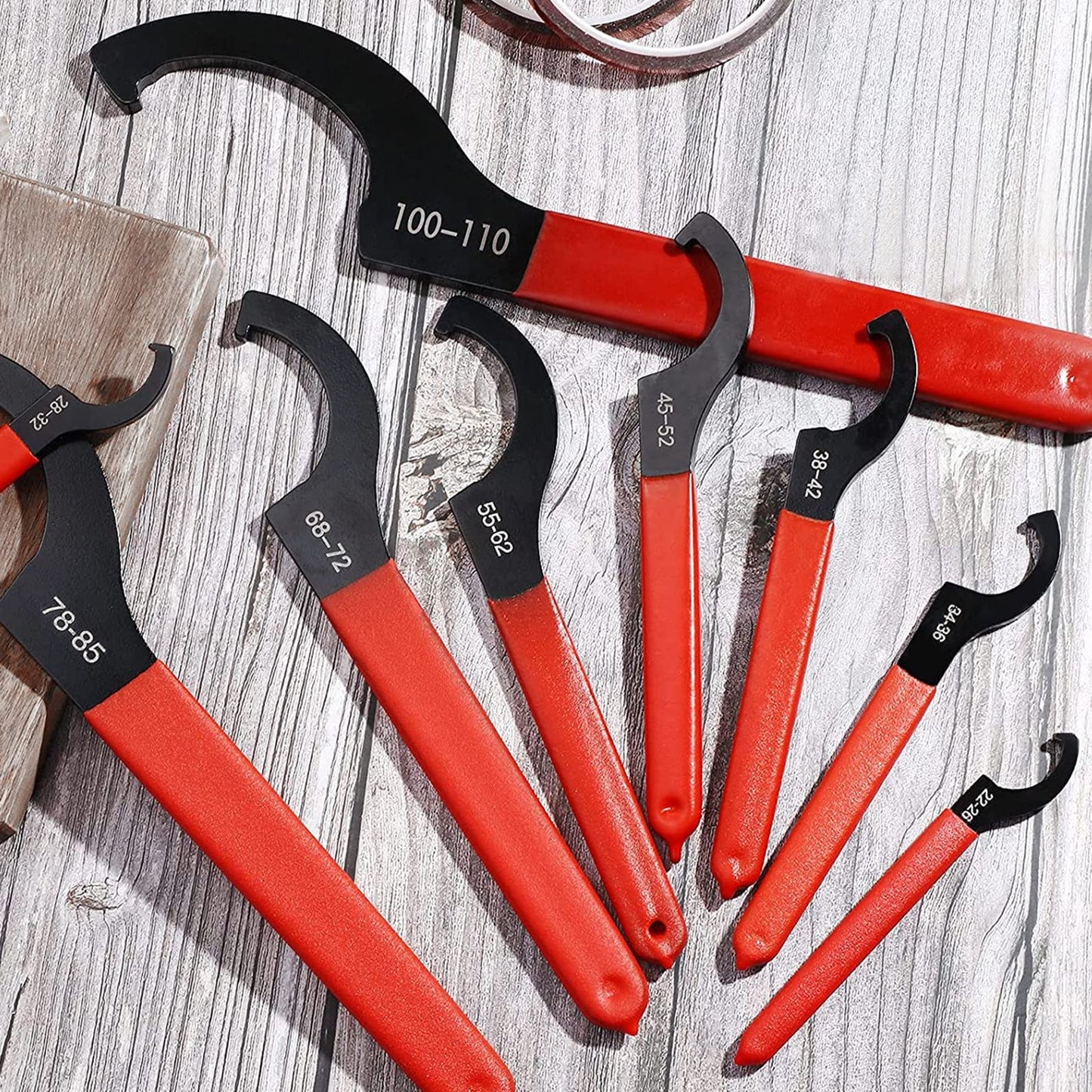 9 Pieces Universal Coilover Wrenches Tools Adjustment Shocks Spanner Wrench Set Heavy Duty Carbon Steel Coilover Wrenches for Suspension System and Shock Adjustments