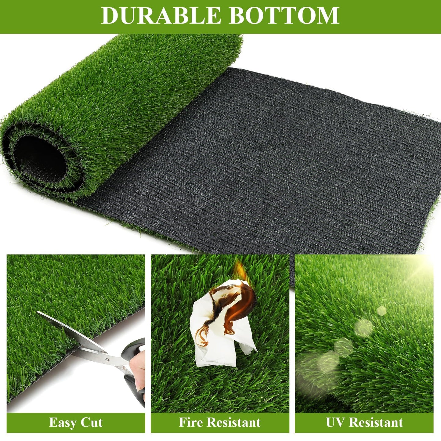 HEBE Artificial Grass Turf Rug 3 x 5 Ft Indoor Outdoor Grass Door Mat Realistic Grass Patch Dog Pee Pads Potty Training Rug with Drainage Holes Turf Carpet for Dogs Pets Patio Backyard