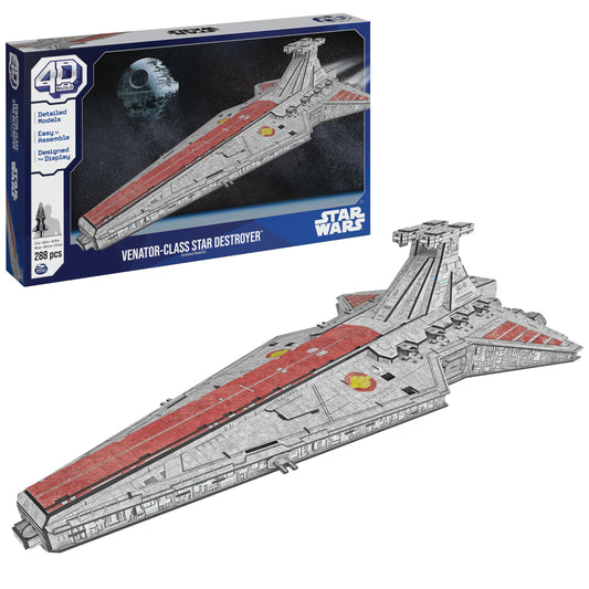 4D Build Star Wars Deluxe Venator-Class Star Destroyer 3D Model Kit, Star Wars Collectibles & Desk Decor, Adult Puzzle, Building Toys, 288 Pieces, 3D Puzzles, Gift Ideas for Ages 12 & Up