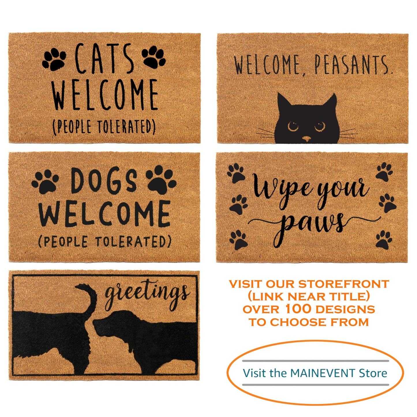 Dogs Welcome People Tolerated Door Mat 30x17 Inch, Funny Dog Doormat for Covered, Hope You Like Dogs Doormat, Welcome Coir Mat, Welcome Mat Front Door