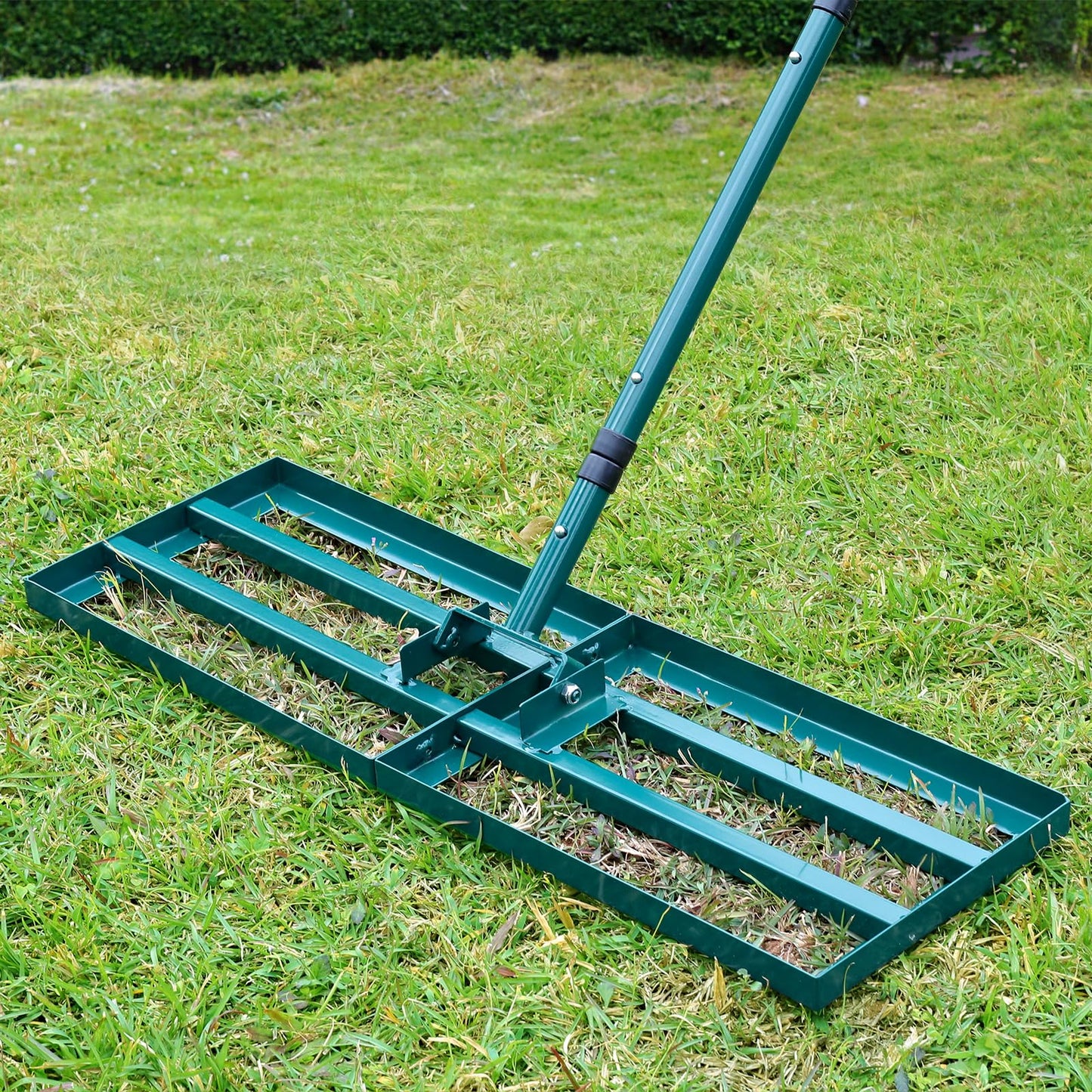 HIDALIFE Lawn Leveling Rake,Stainless Steel Lawn Rake with 30” x 10” Ground Plate, 78” Adjustable Long Handle for Grass, Golf Field, Soil or Dirt Ground Surfaces