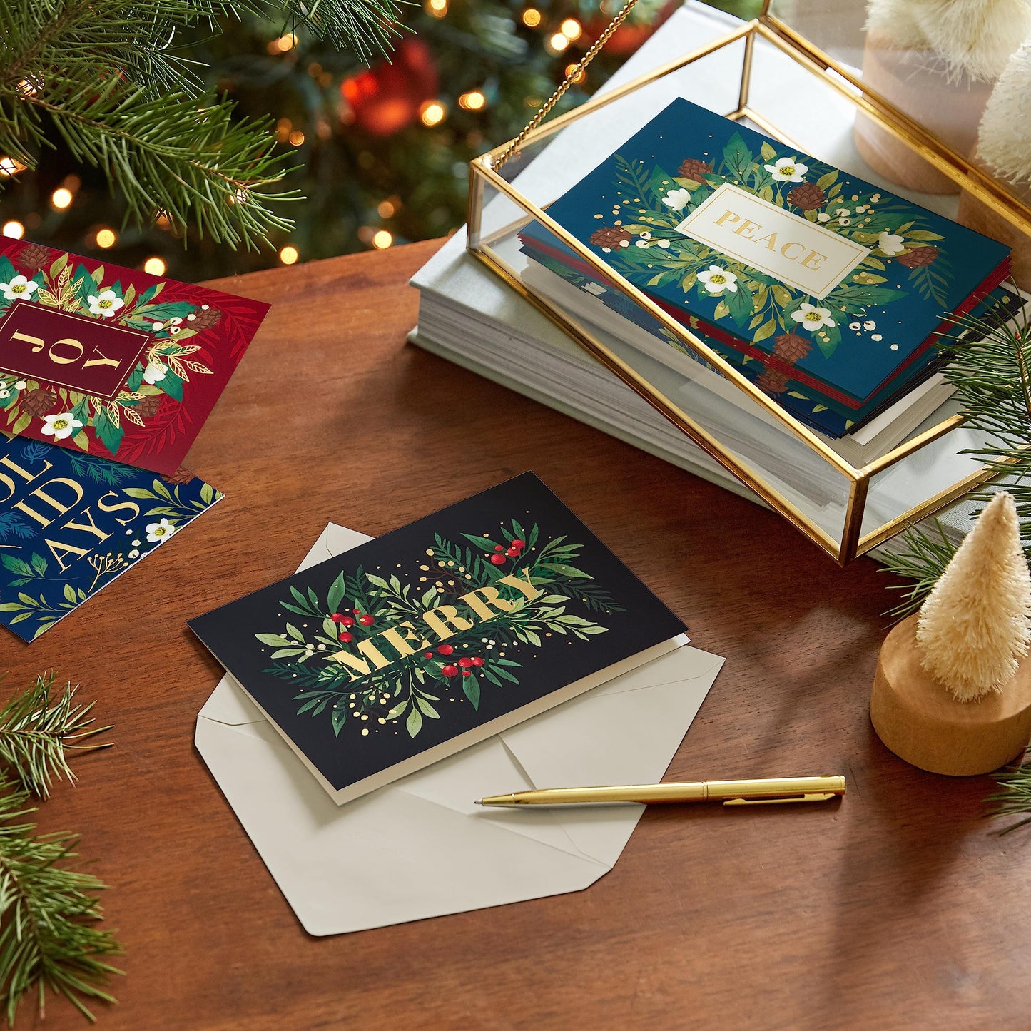Hallmark Bulk Boxed Christmas Card Assortment, Elegant Jewel-Tone Floral Assortment (72 Cards and Envelopes)
