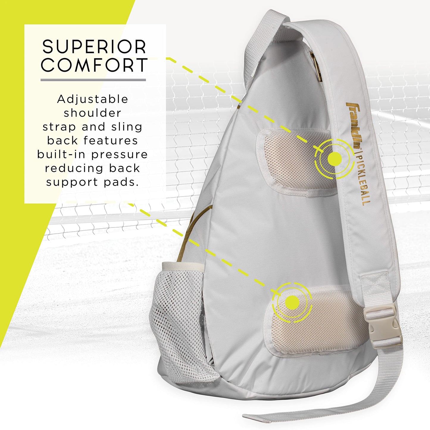 Franklin Sports Pickleball Bags - Pickleball Sling Bag Backpack for Gear + Equipment - Bag for Men Women - Holds Paddles, Balls + Accessories