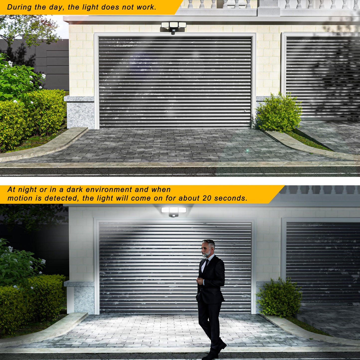 AIXPI Battery Operated Motion Sensor Outdoor Lights, 1500LM Wireless Flood Lights, IP65 Waterproof Security Lights, Motion Detector Lights for Outside, Yard, Garage 1Pack